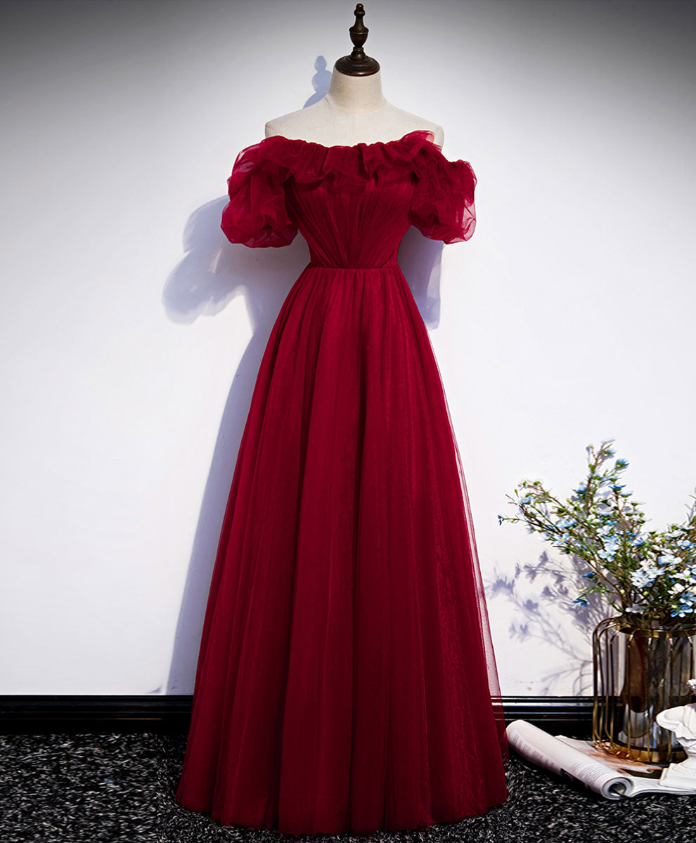 Elegant Burgundy A-Line Long Prom Dress for Women - Perfect for Weddings, Parties & Formal Events