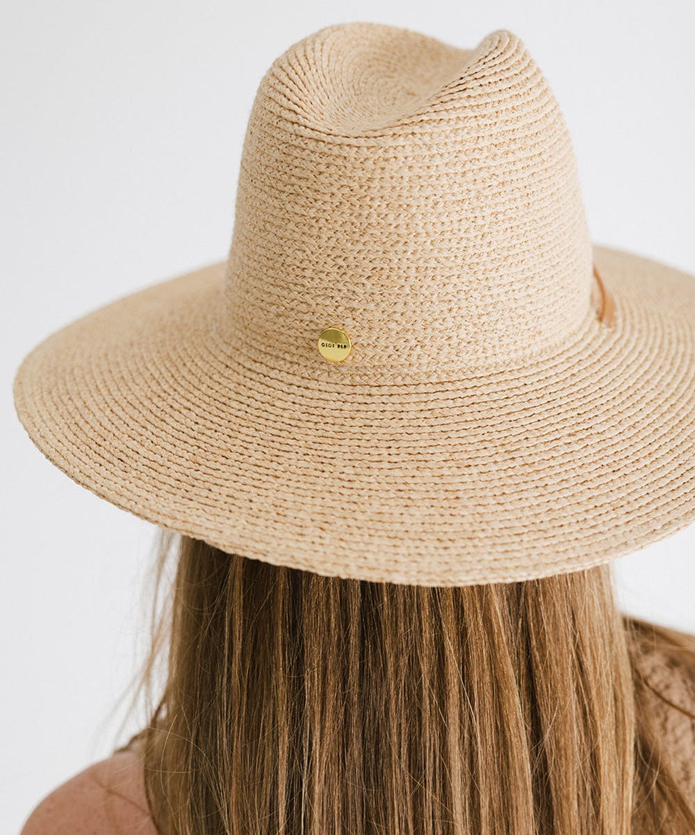 Ozzy Packable Straw Sun Hat for Women - UPF 50+ Wide Brim Summer Beach Hat - Foldable Travel Sun Hat for Outdoor, Vacation, and Gardening