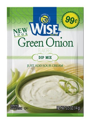 Wise Snacks Dry Green Onion Dip Mix Packets - 12 Pack (0.5 oz Each) | Gluten Free, Low Carb | Perfect for Chips, Veggies & Party Snacks