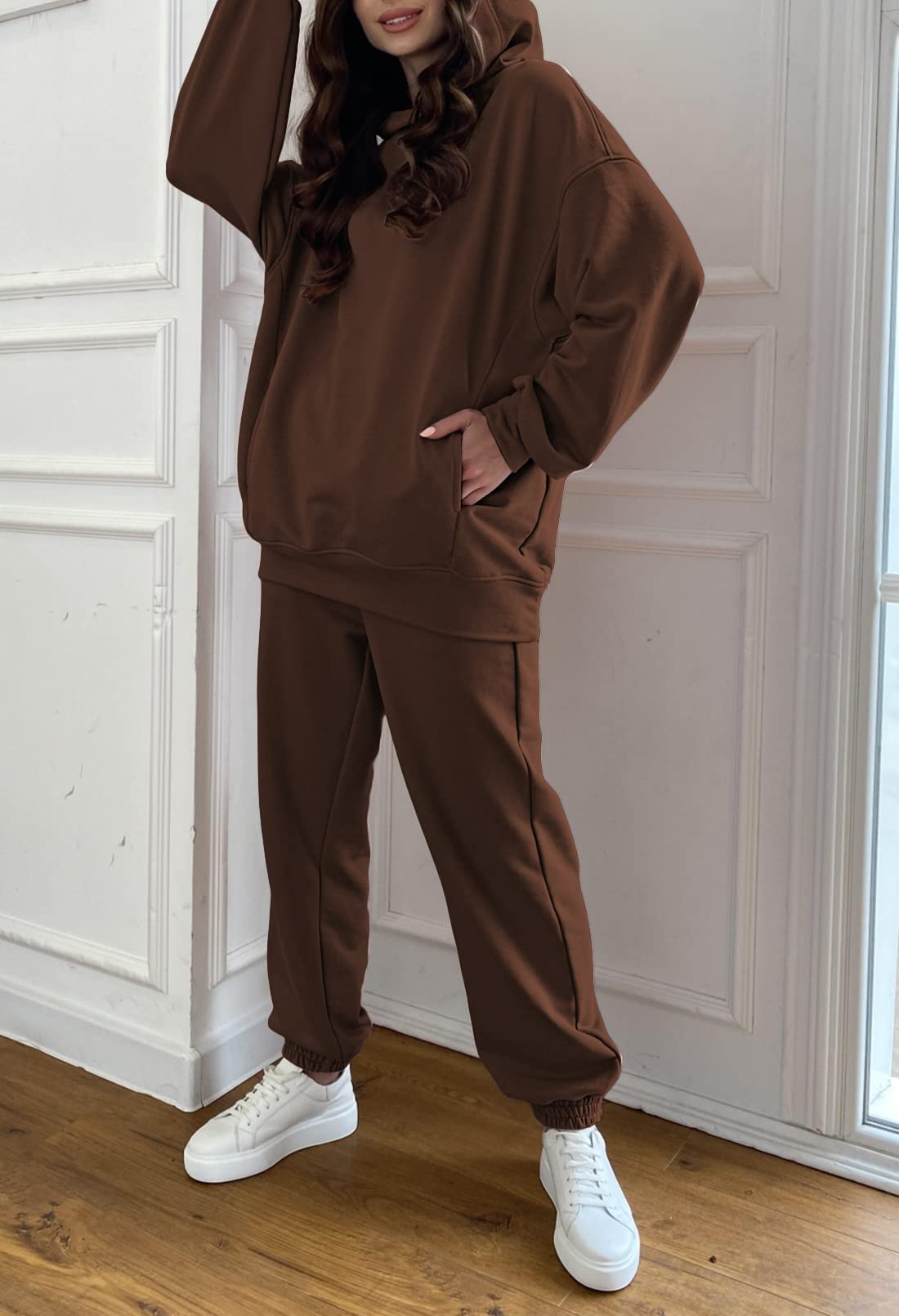 Fixmatti Women's 2-Piece Hoodie and Jogger Set - Long Sleeve Sweatshirt & Tracksuit Pants for Casual Wear, Lounge, Gym, and Running
