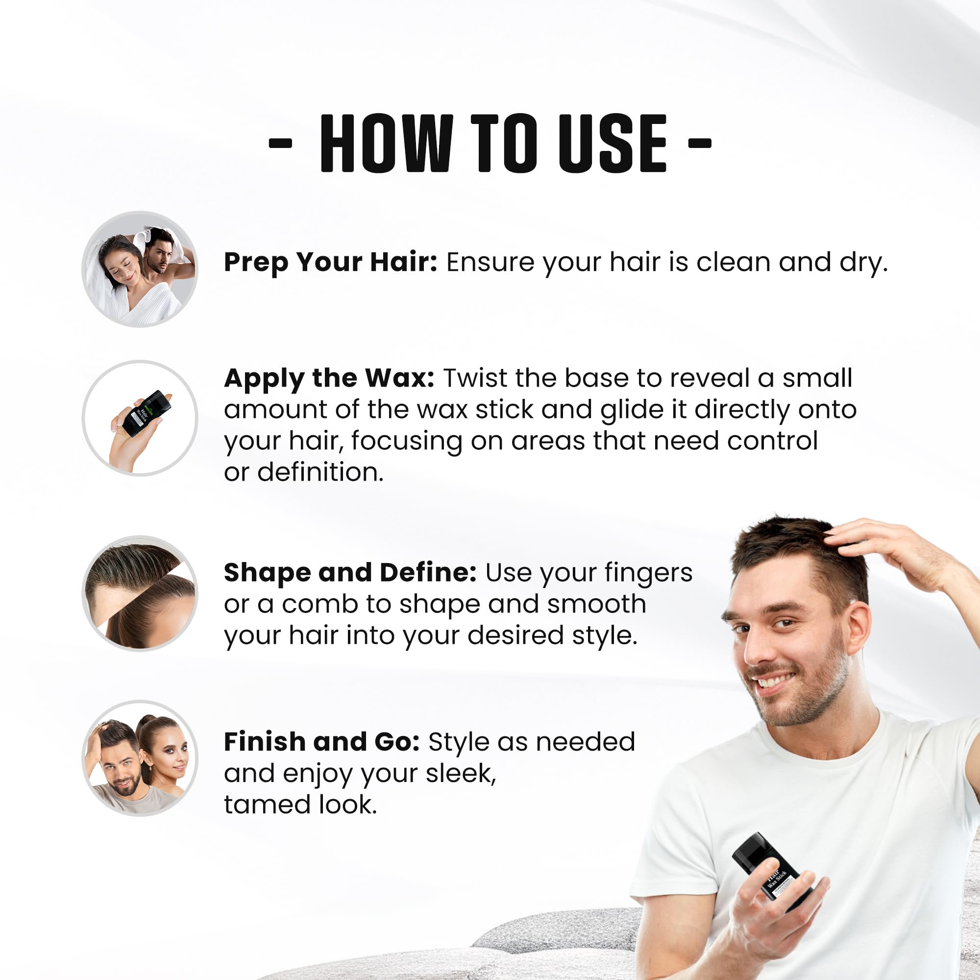 Herbishh Just Curls Deep Conditioner for Curly Hair - Hydrating Hair Wax Stick for Women & Men - Perfect for Defining Curls & Reducing Frizz (Home & Salon Use)