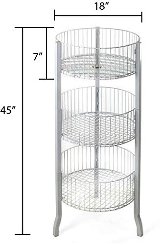3-Tier Storage Basket Organizer - White Stackable Shelving Bin for Kitchen, Bathroom & Laundry Room Organization | Space-Saving Home & Office Storage Solution