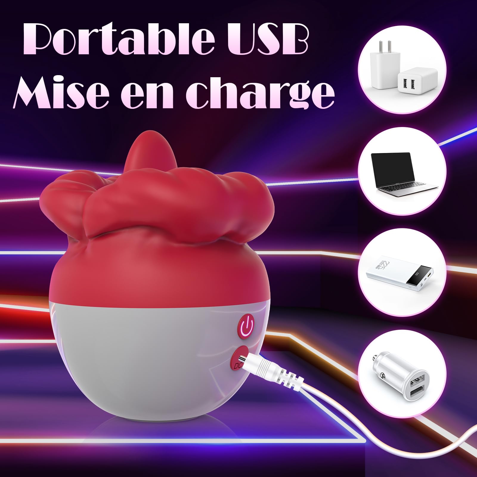 Powerful Clitoral Vibrator for Women - 10 Vibration Modes, Tongue Licking Sex Toy for Couples, Silent G Spot & Clit Stimulator - Perfect for Solo Play & Couples Intimacy (Red)