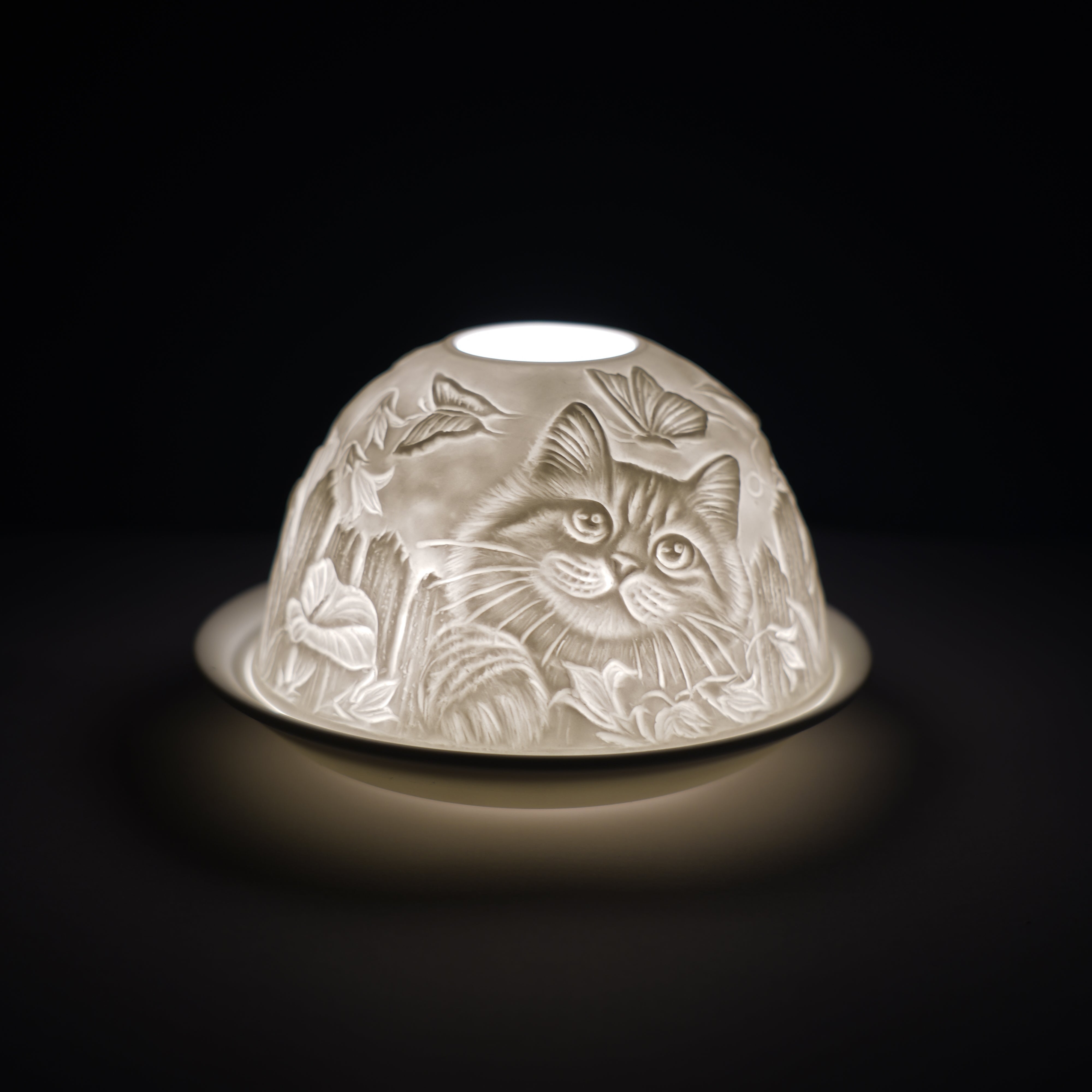 Elegant Candle Holder - Glass Tealight Dome with Cat Design for Home Decor, Wedding, Party & Romantic Ambiance
