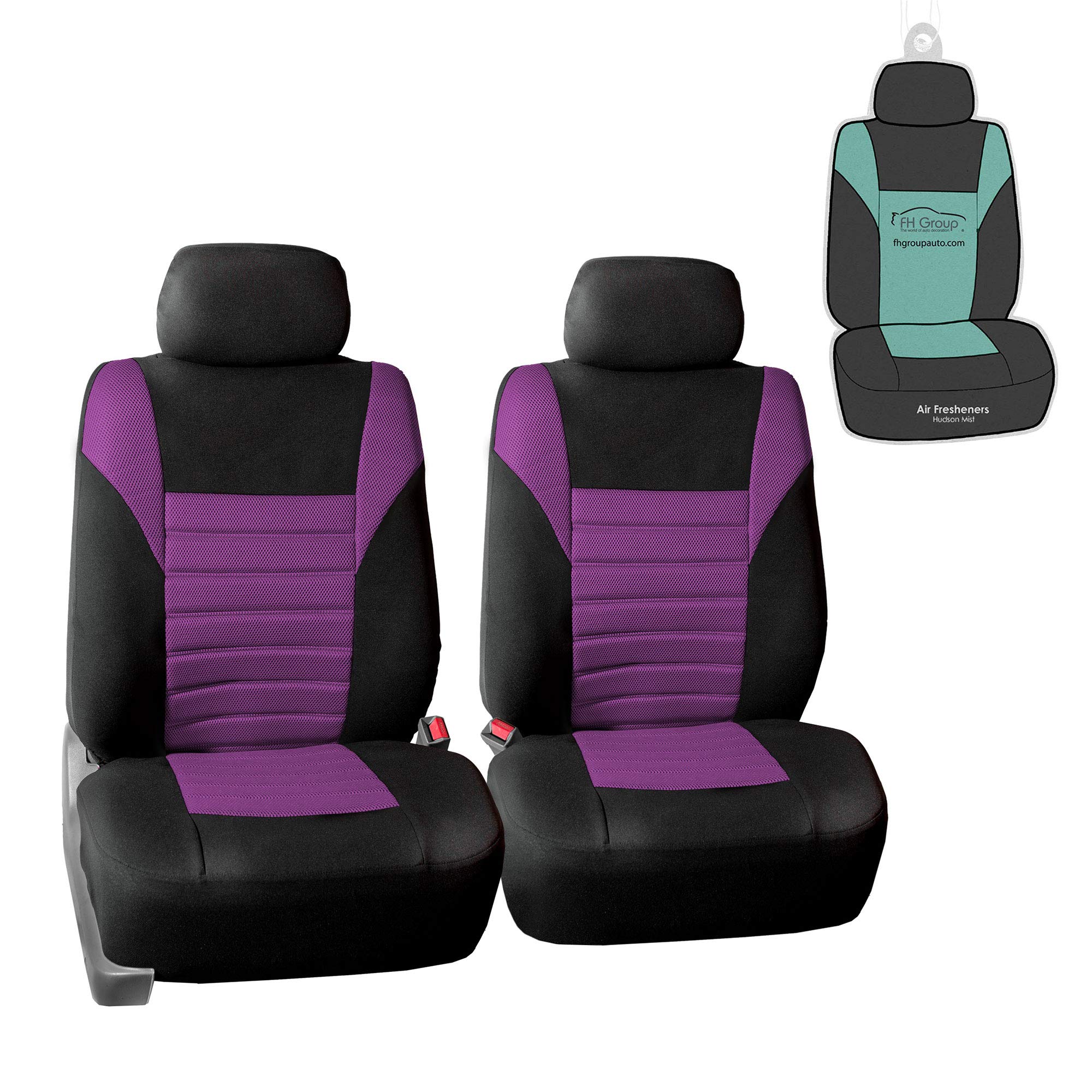 Premium 3D Air Mesh Car Seat Covers - Front Set (Purple) | Universal Fit for Cars, Trucks, Vans & SUVs | Airbag Compatible Automotive Seat Protectors | Breathable & Comfortable for Long Drives, Road Trips & Daily Commute
