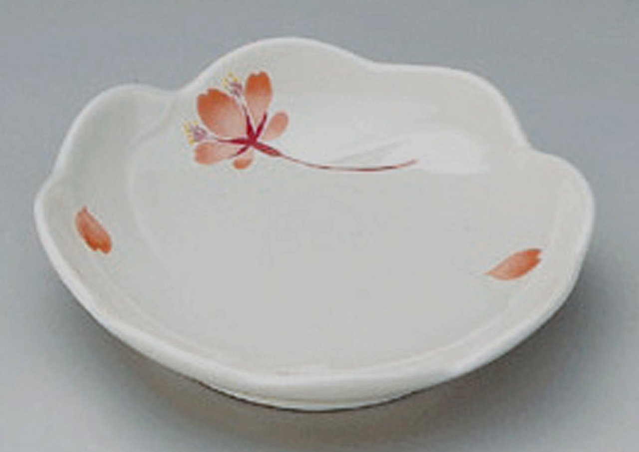 ARITA-YAKI SAKURA-MAI Japanese Porcelain Set of 5 Small Plates - Elegant Dinnerware for Sushi, Desserts & Appetizers - Perfect for Home Dining & Japanese Tea Ceremonies