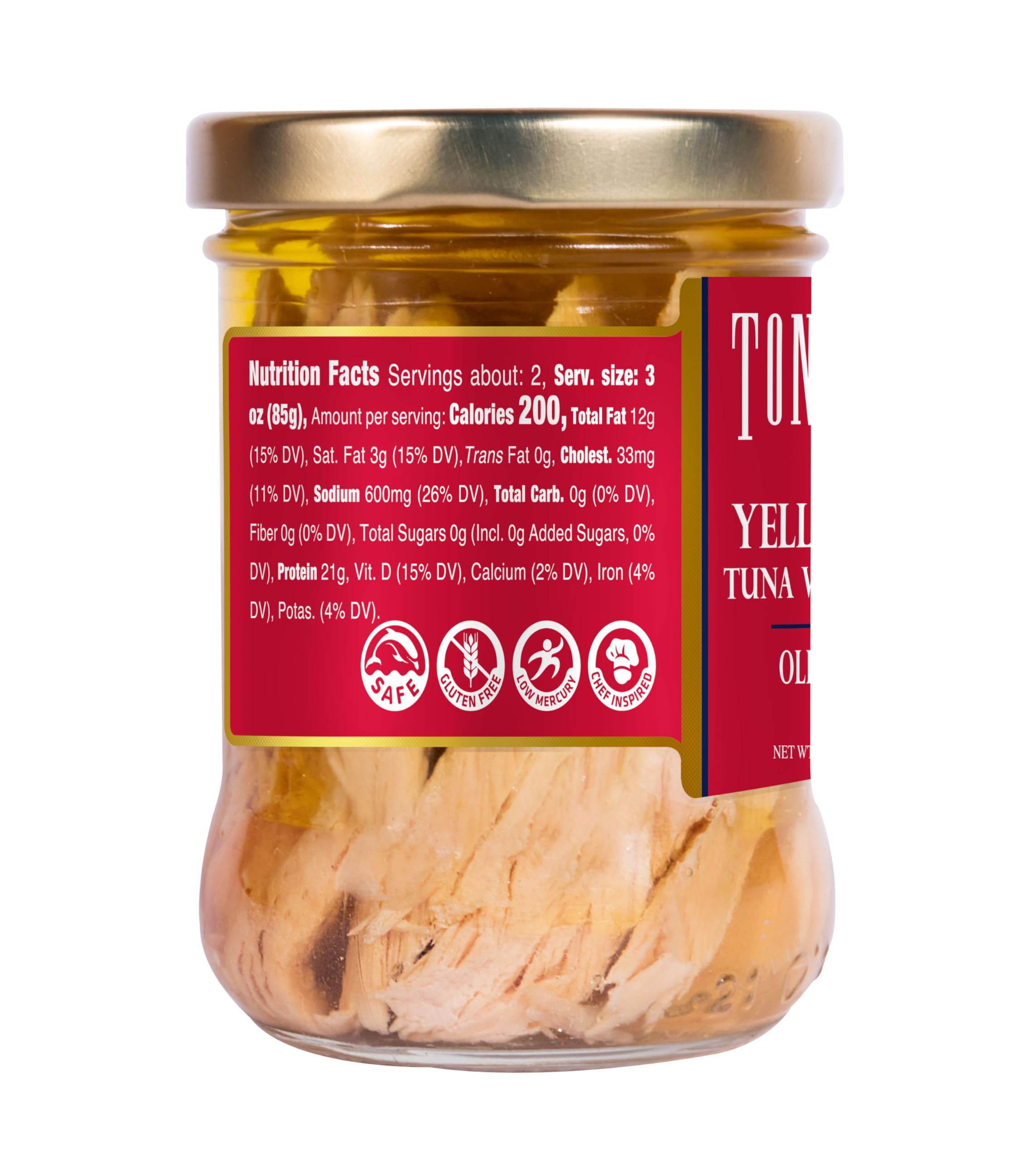 Premium Tonnino Ventresca Tuna in Olive Oil - 6.7 oz Jars (Pack of 6) | Gourmet Italian Canned Tuna for Salads, Pasta & Healthy Meals
