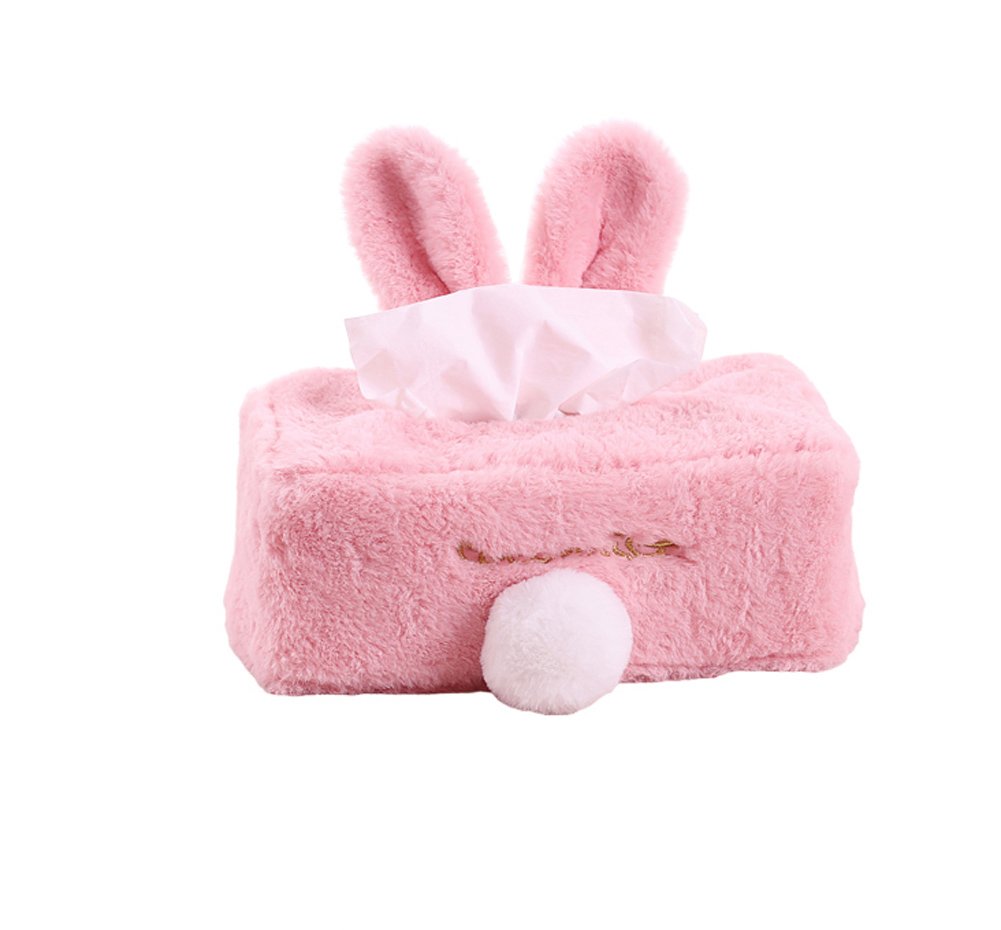 Adorable Fluffy Bunny Tissue Box Cover - Cute Napkin Holder for Home Decor, Baby Nursery & Easter Decorations | Perfect for Living Room, Bedroom, Bathroom & Kids' Room