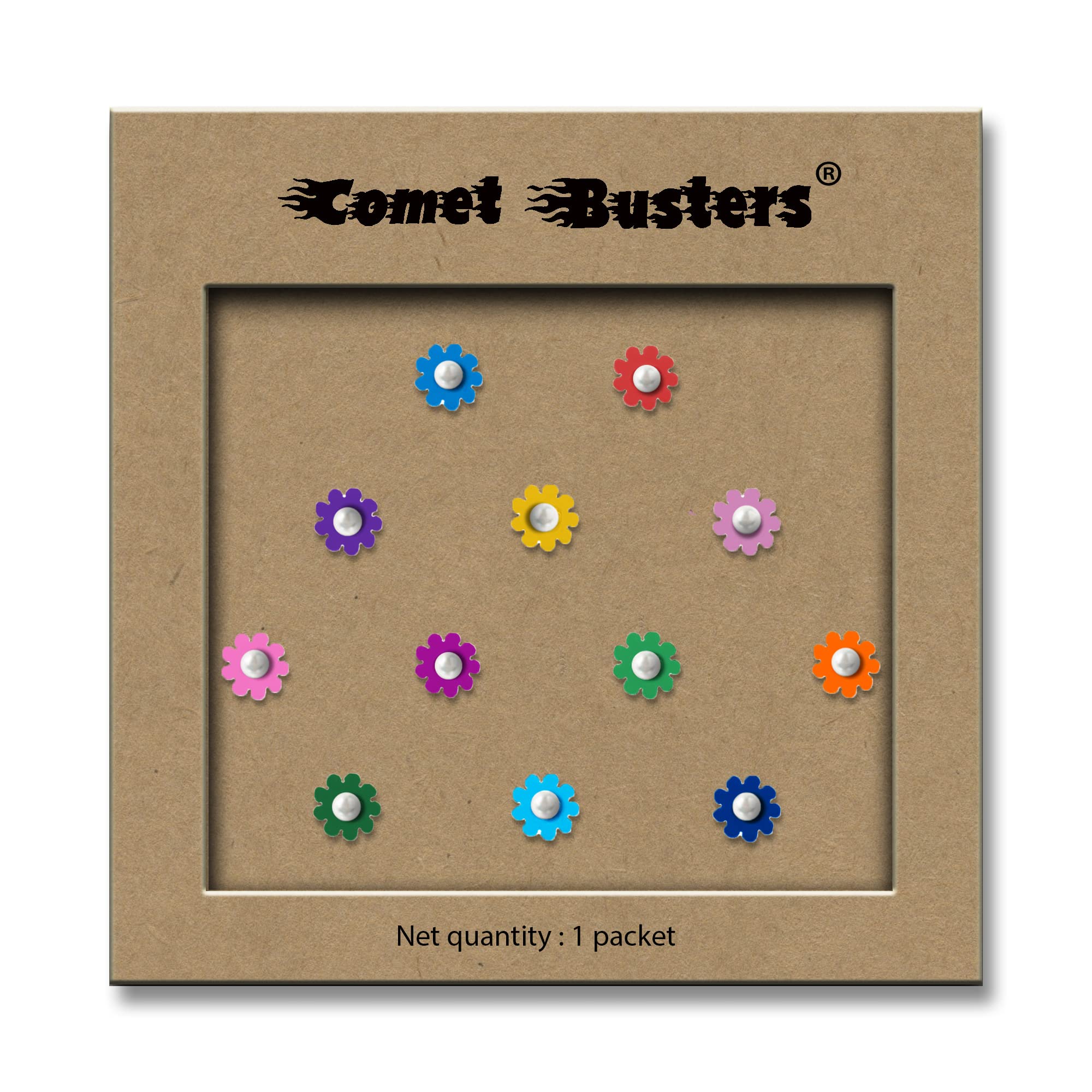 Comet Busters Cute Floral Baby Bindis for Girls - 6mm Face Decoration Stickers (BB019) - Perfect for Birthday Parties, Festivals & Kids Costume Accessories