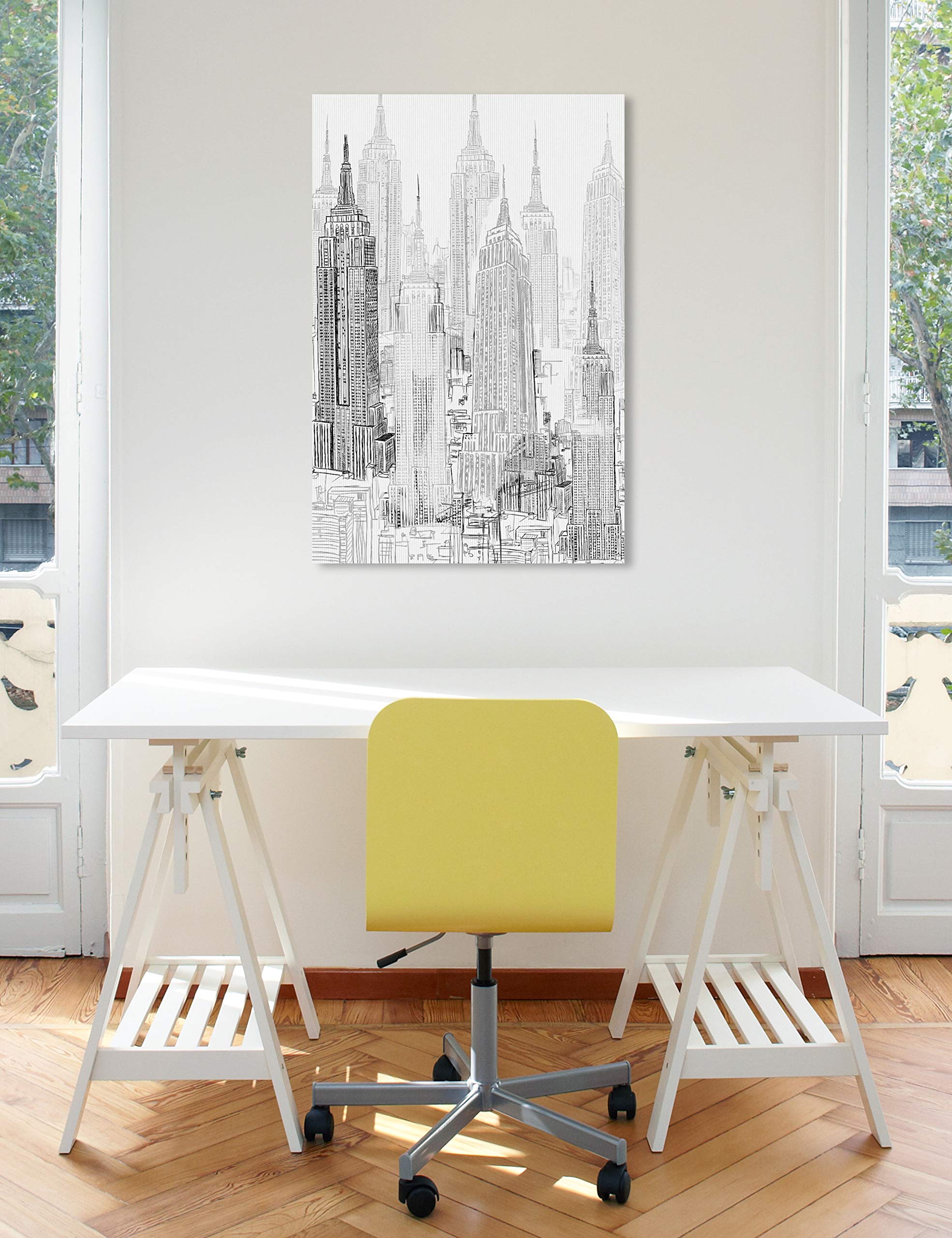 City Skyline Wall Art Canvas Prints - Modern Urban Buildings & Skylines Decor for Home & Office
