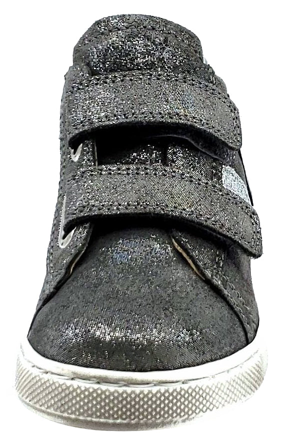 Naturino Kids' Sneakers 1Q52 Damme Vl - Velvet Glitter & Steel Mirror Silver for Boys & Girls | Comfortable School & Casual Shoes for Daily Wear