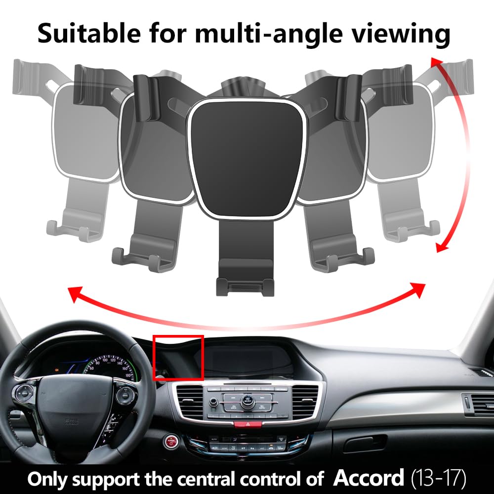 Premium Car Phone Holder Mount for Honda Accord 2013-2017 (9th & 9.5 Gen) - Universal Dashboard & Air Vent Cell Phone Stand - Perfect for GPS Navigation & Hands-Free Driving Accessories