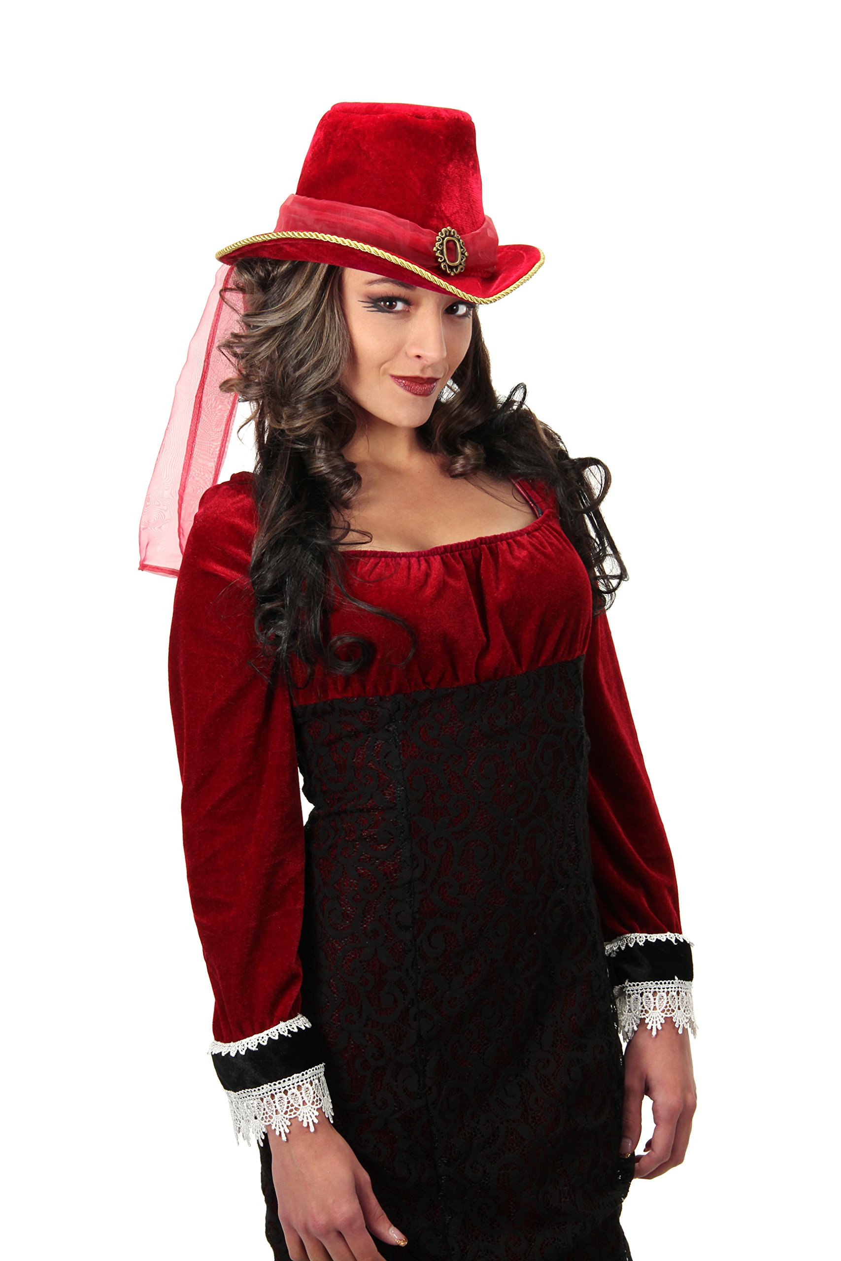 Victorian Top Hat for Men & Women - Classic Red Steampunk Costume Accessory | Perfect for Halloween, Cosplay, and Themed Parties