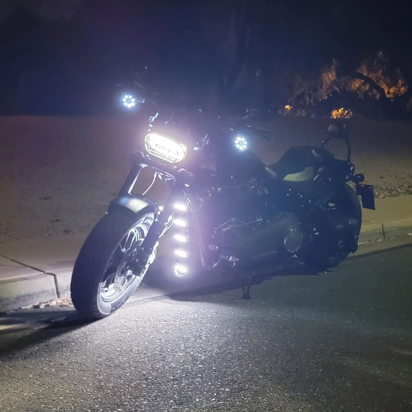 Eagle Lights LUMENSHIELD Chin Spoiler & Radiator Guard with LED Light Bars for 2018+ Harley Davidson Softail - Motorcycle Front Protection & Custom Styling for Night Riding & Urban Commuting