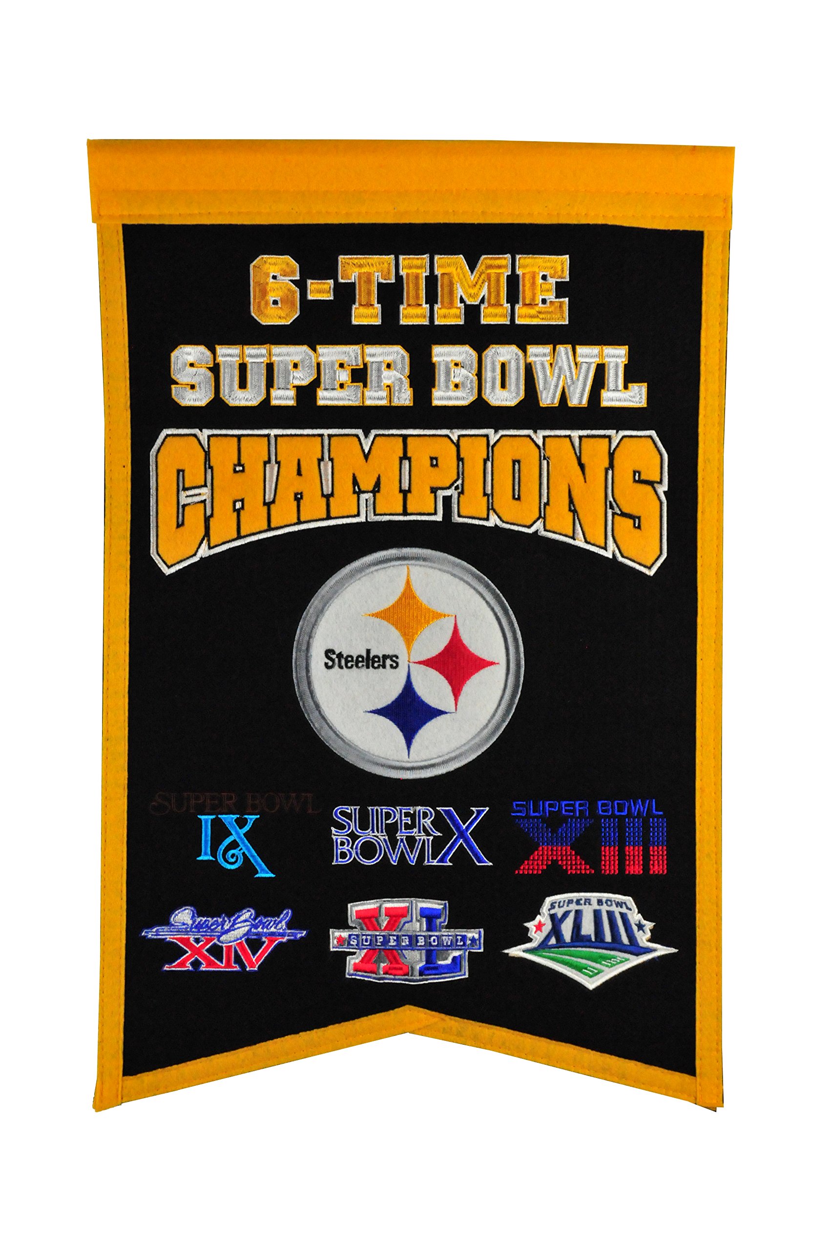 NFL Pittsburgh Steelers Super Bowl Champions Banner - Premium Wall Decor for Sports Fans, Man Cave, Game Room & Office Decorations