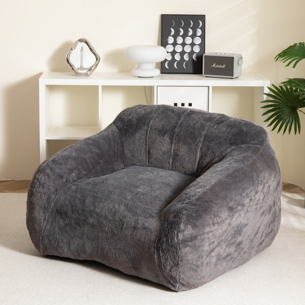 MAXYOYO Giant Bean Bag Chair with Armrests - Extra Large Comfortable Gaming & Reading Sofa Chair - Dark Grey - Perfect for Living Room, Bedroom, Dorm & Game Room Relaxation