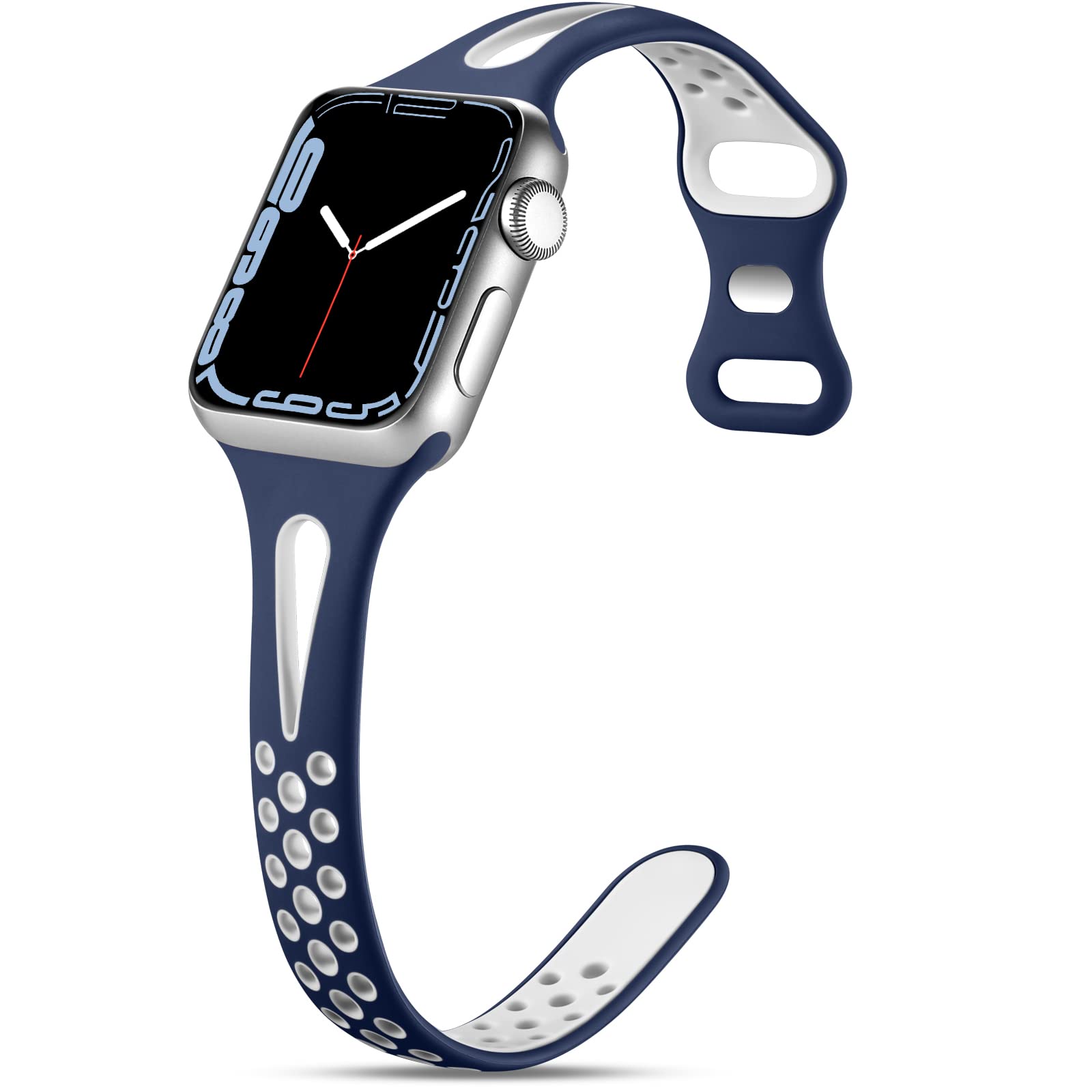 Getino Compatible with Apple Watch Band 40mm 38mm 41mm 42mm 44mm 45mm 49mm - Soft Silicone Sport Strap for Women & Men - iWatch SE Ultra Series 8 7 6 5 4 3 2 1 - Durable, Breathable, Slim Design for Workout, Running & Daily Wear