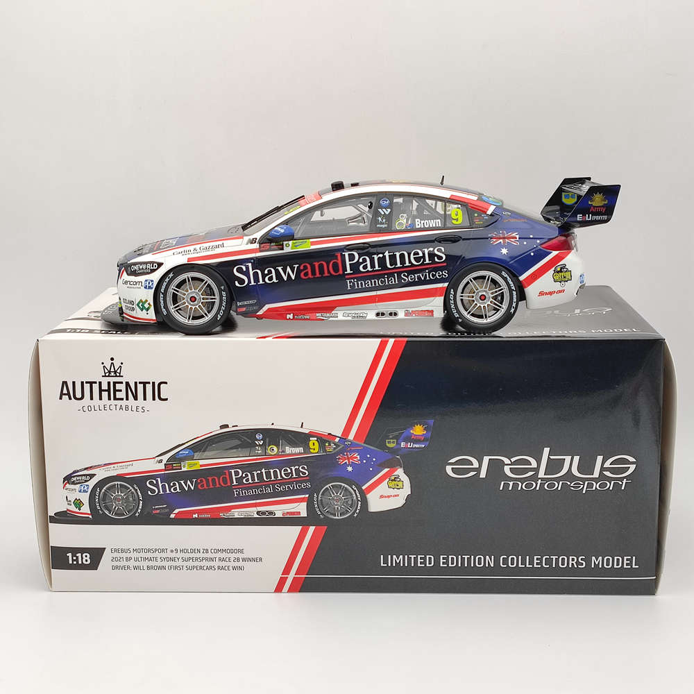 1/18 Scale Authentic Erebus Motorsport #9 ZB Commodore 2021 WILL BROWN'S ACR18H21H Resin Model Car - Limited Edition Collectible for Racing Fans & Display Showcase