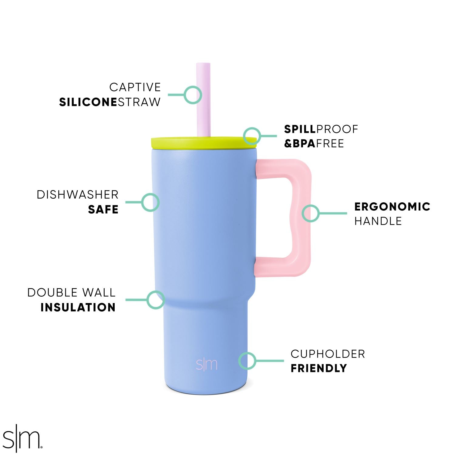 Trek Kids Insulated Stainless Steel Tumbler with Silicone Straw Lid - Leak Proof Water Bottle for School, Travel & Outdoor Activities