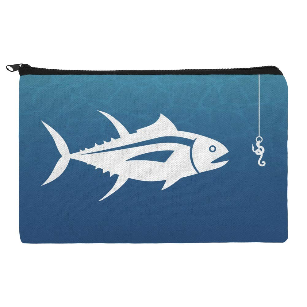 Premium Tuna Fish Fishing Fisherman Themed Pencil Pen Organizer - Zipper Pouch Case for School, Office & Travel Supplies | Perfect for Artists, Students & Anglers