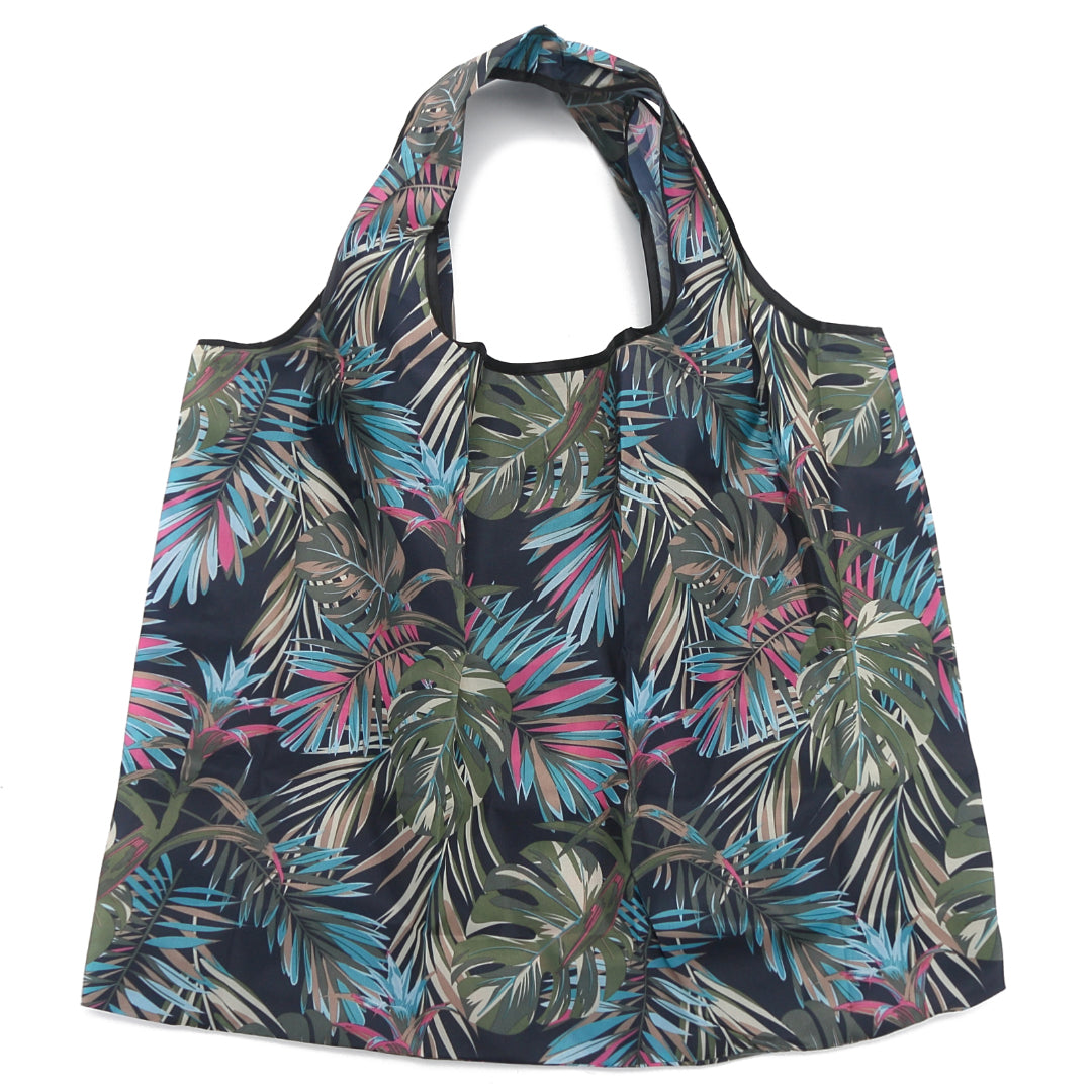 Foldable Jackie Bag Monstera Navy - Stylish Crossbody Purse for Women, Lightweight & Waterproof Shoulder Bag for Travel, Shopping, Work & Daily Use