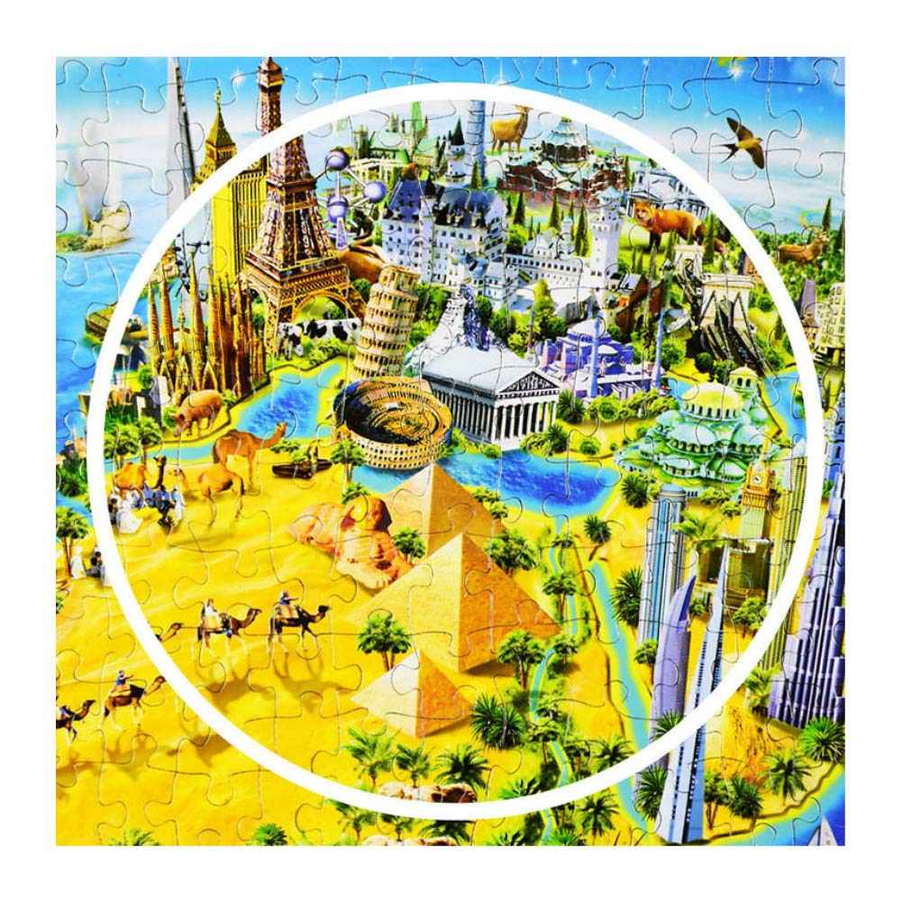 1000 Piece World Map Puzzle for Adults - Extra Thick Paper Jigsaw Puzzle, DIY Landscape Wall Art Decor - Perfect for Home, Office & Classroom Decorations