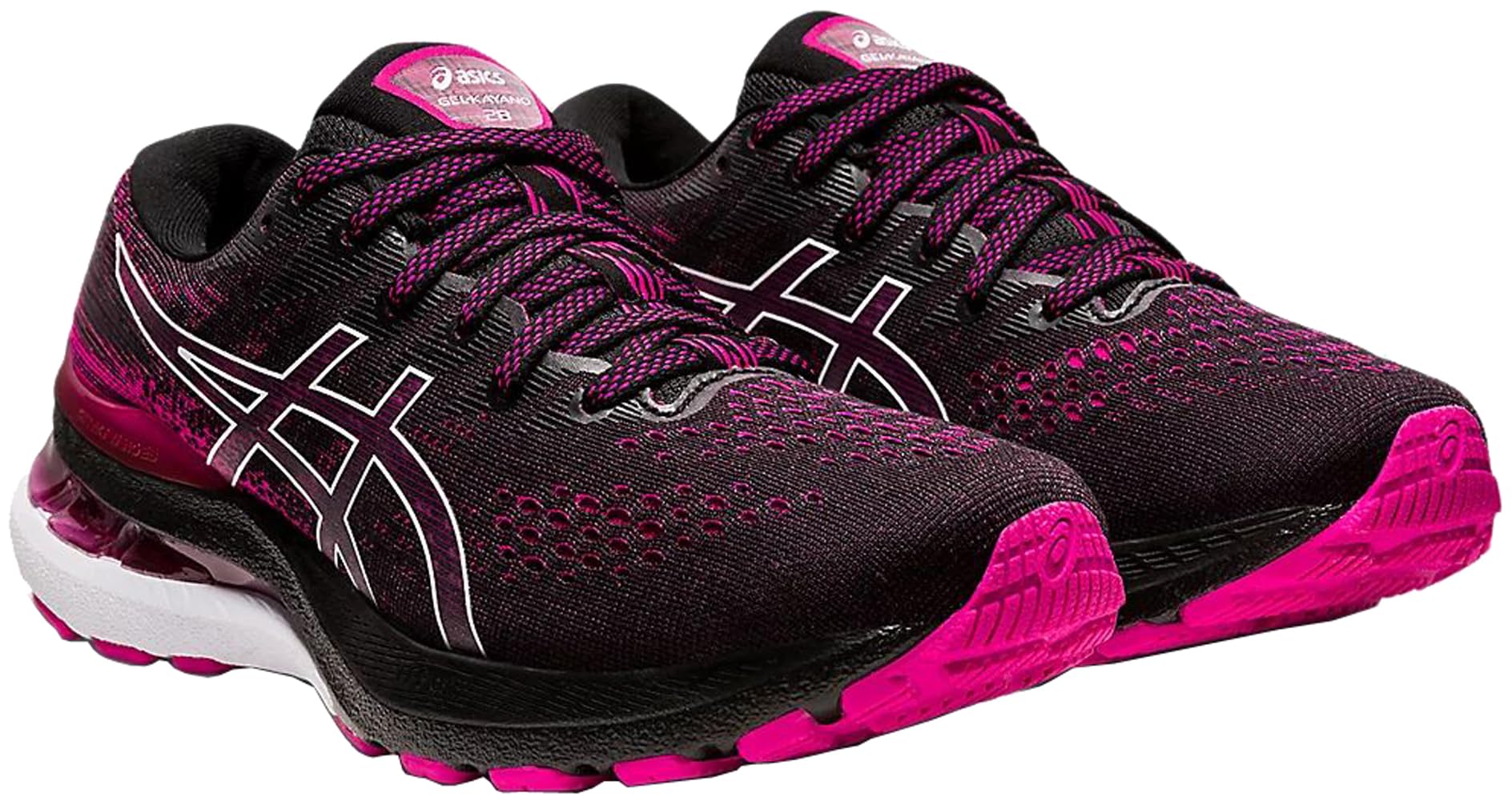 ASICS Women's Gel-Kayano 28 Running Shoes - Lightweight Stability Sneakers for Women - Size 6.5 - Black/Pink Rave - Perfect for Marathon Training & Long Distance Running