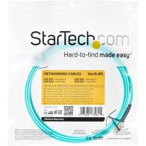 3M Aqua OM4 Duplex Multimode Fiber Optic Cable - 100Gb/s Speed, 50/125μm, LSZH Jacket, LC/LC Connectors - Ideal for Data Centers, Server Rooms & High-Speed Networking