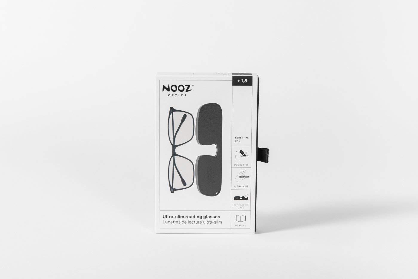 NOOZ Optics Unisex Reading Glasses - Slim & Lightweight Nylon Frame for Men & Women - Blue Light Blocking Computer Glasses with Compact Case - Perfect for Office, Reading & Screen Time