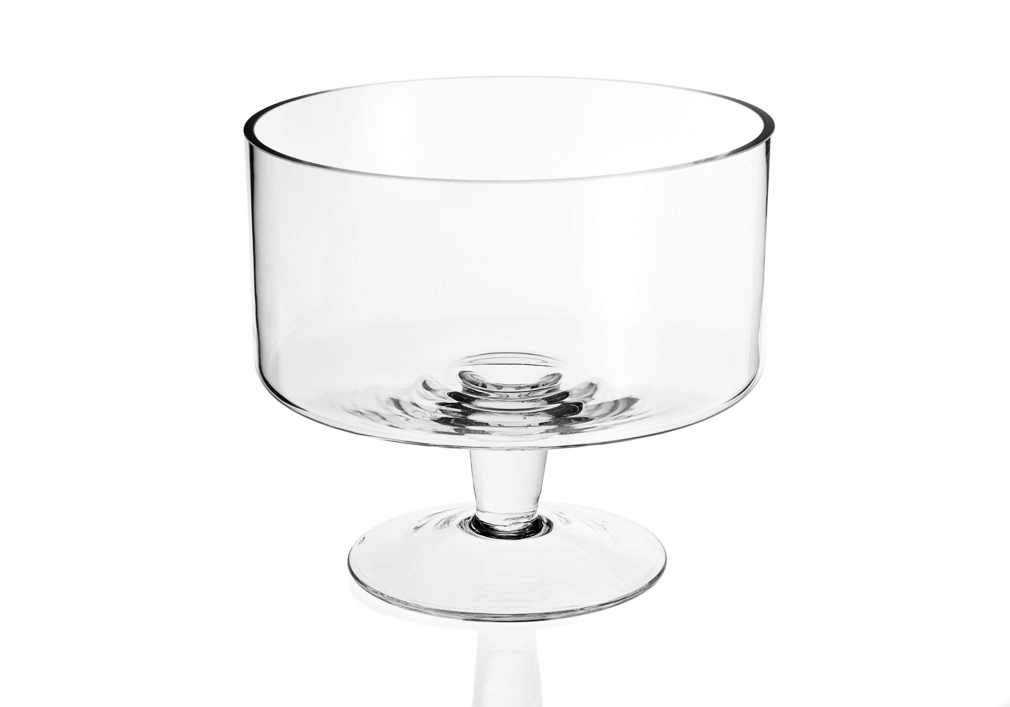 HomeRoots 9-Inch Hand Blown Glass Trifle Bowl - Perfect for Desserts, Fruit Salads & Party Serving | Elegant Glass Serving Dish for Entertaining