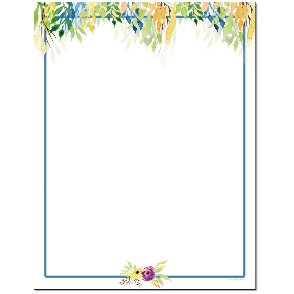 Premium Summer Foliage Design Letterhead Paper - 25 Sheets for Laser & Inkjet Printers - Perfect for Business Stationery, Wedding Invitations, and Professional Correspondence