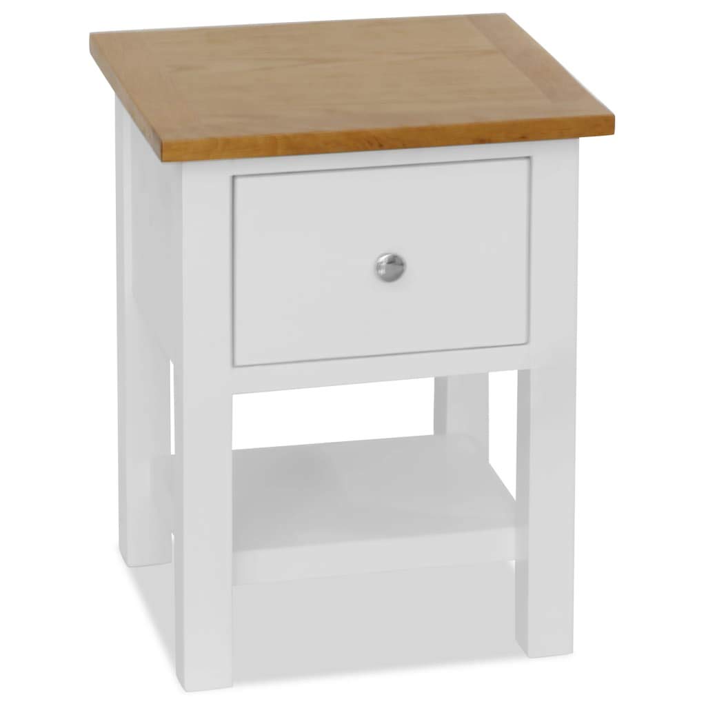 CHARMMA Nightstands Set of 2 - 14.2x11.8x18.5 Inch Solid Oak Wood Bedside Tables with Drawer - Perfect for Bedroom, Guest Room or Dormitory Furniture