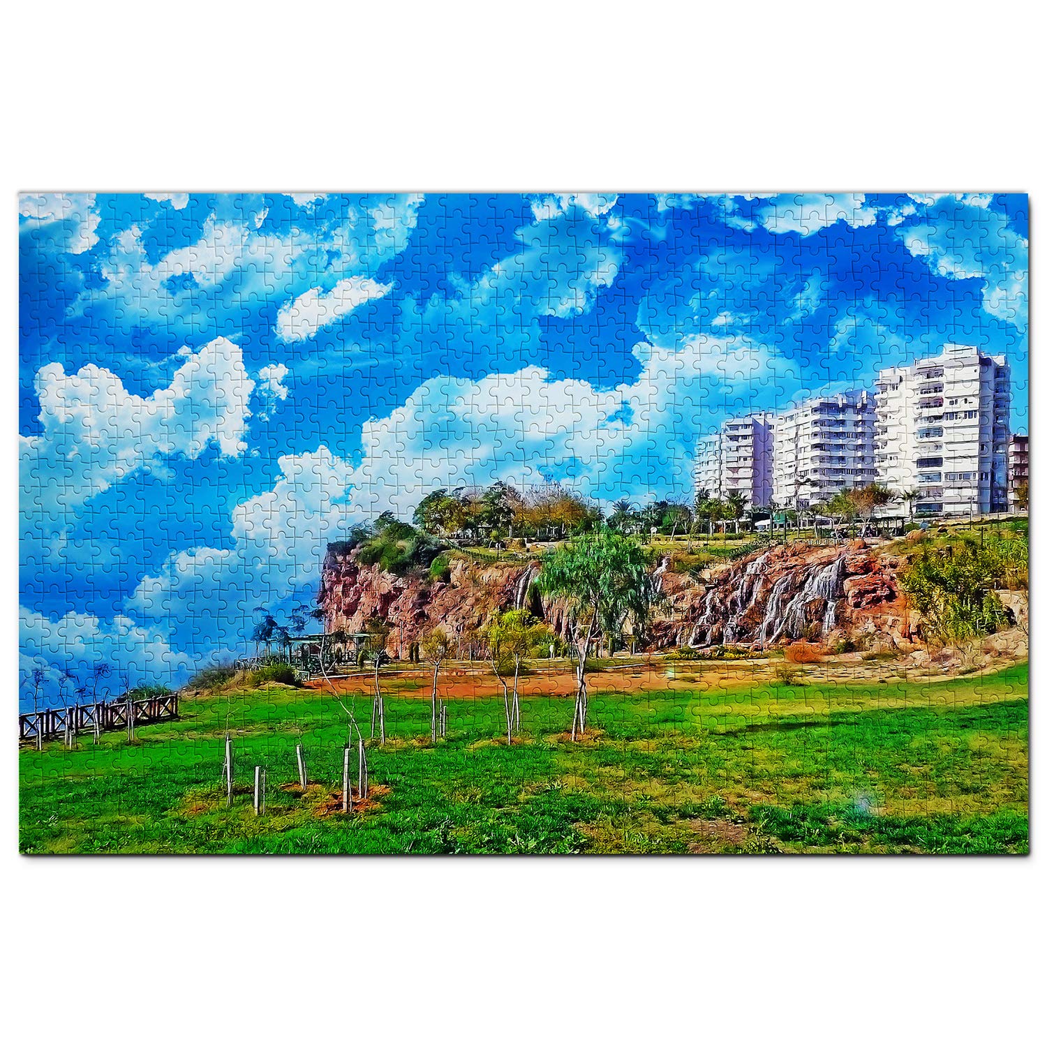 1000 Piece Turkey Jigsaw Puzzle - Duden Waterfalls Antalya Scenic Landscape Wooden Puzzle for Adults, Travel Souvenir & Home Decor | Perfect for Family Game Night, Stress Relief & Wall Art Display