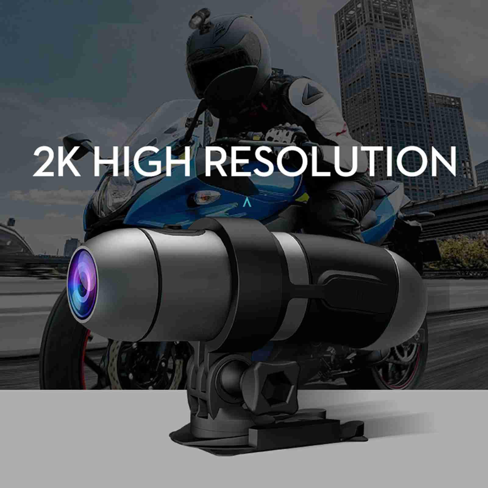 Dual 2K Helmet Camera - IP66 Waterproof WiFi Remote Control, 170° Wide Angle with G-Sensor - Front & Rear Bicycle Sports Camera (Anzone App Compatible) for Cycling, Motorcycle & Action Sports Recording