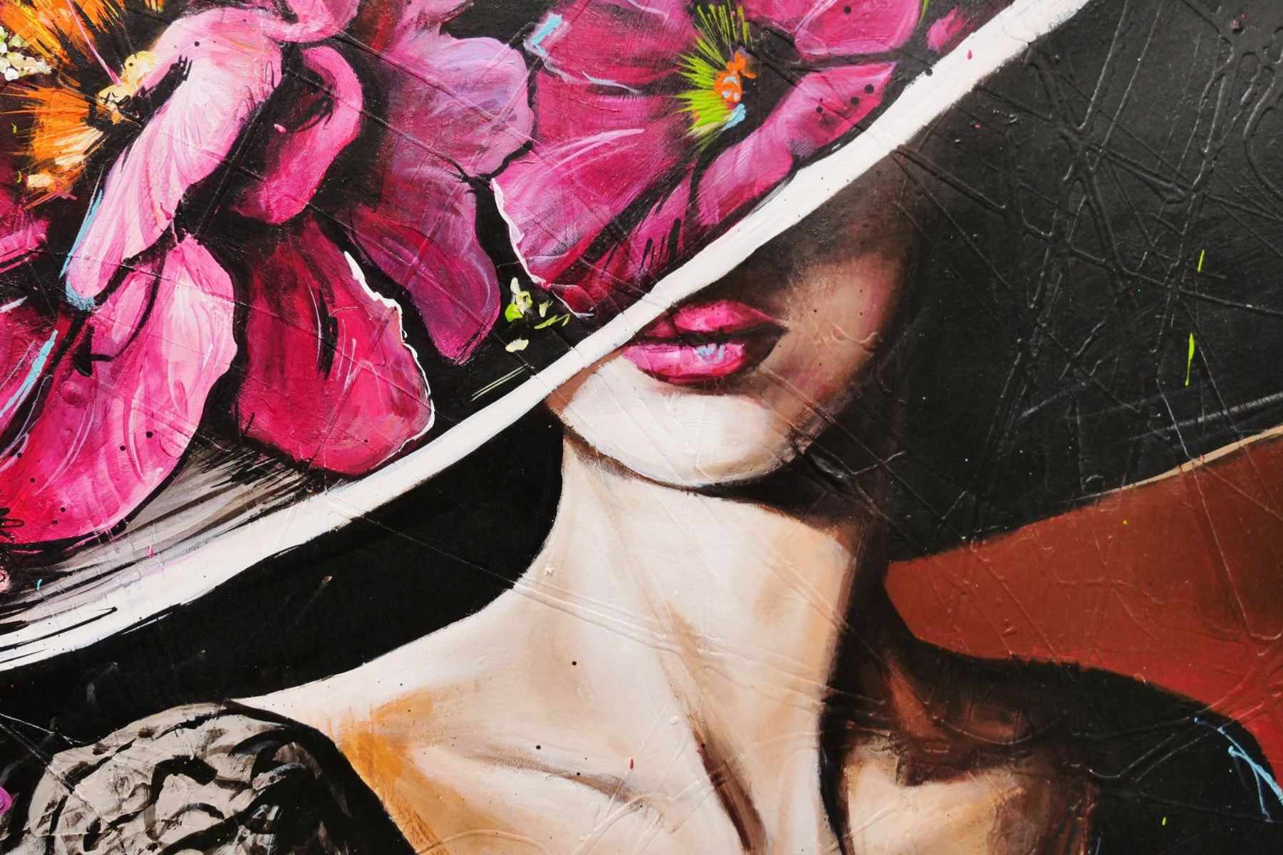 Bella 140cm x 180cm Floral Abstract Elegance Textured Canvas Wall Art Painting - Perfect for Living Room, Bedroom & Office Decor