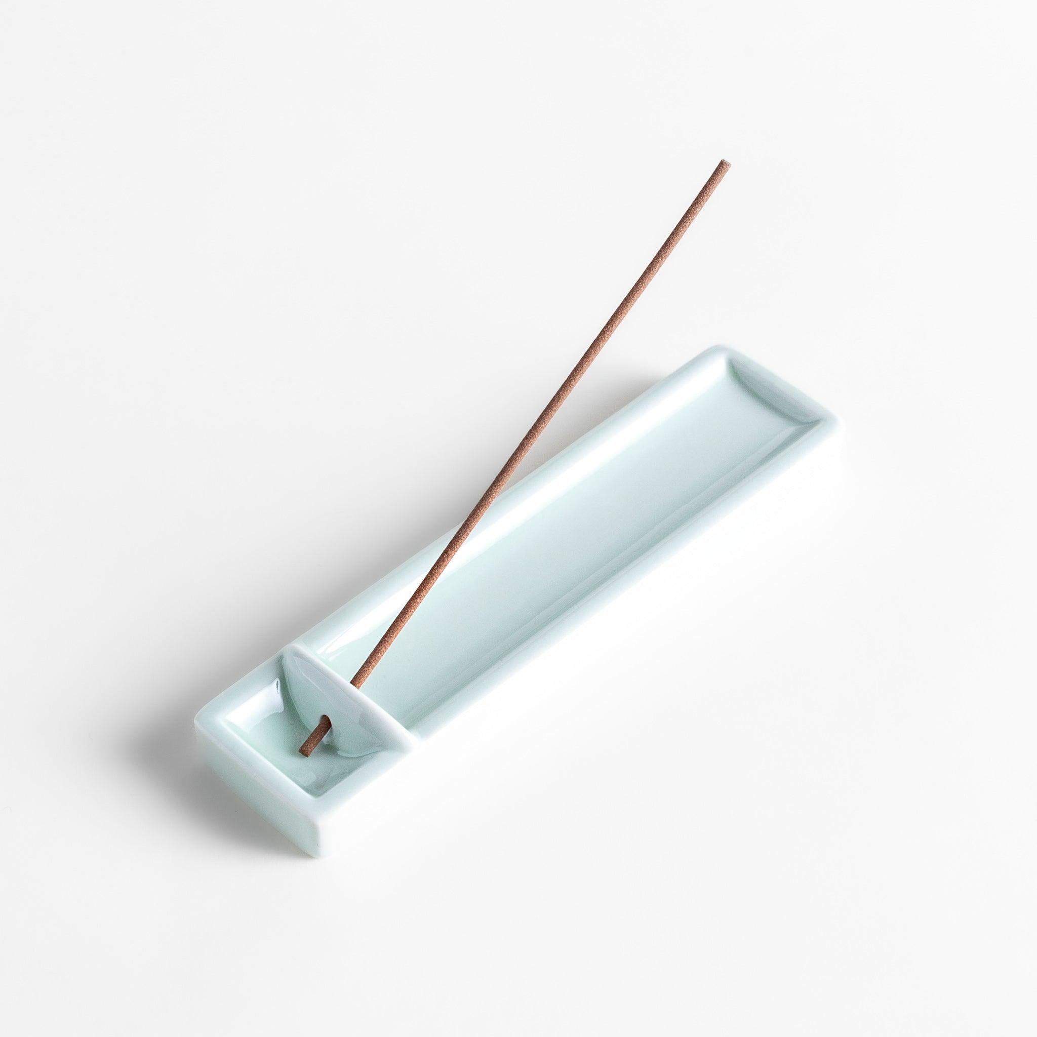 Celadon Rectangular Incense Holder - Premium Ceramic Incense Burner for Aromatherapy, Meditation & Home Decor | Perfect for Yoga, Spa & Relaxation Spaces