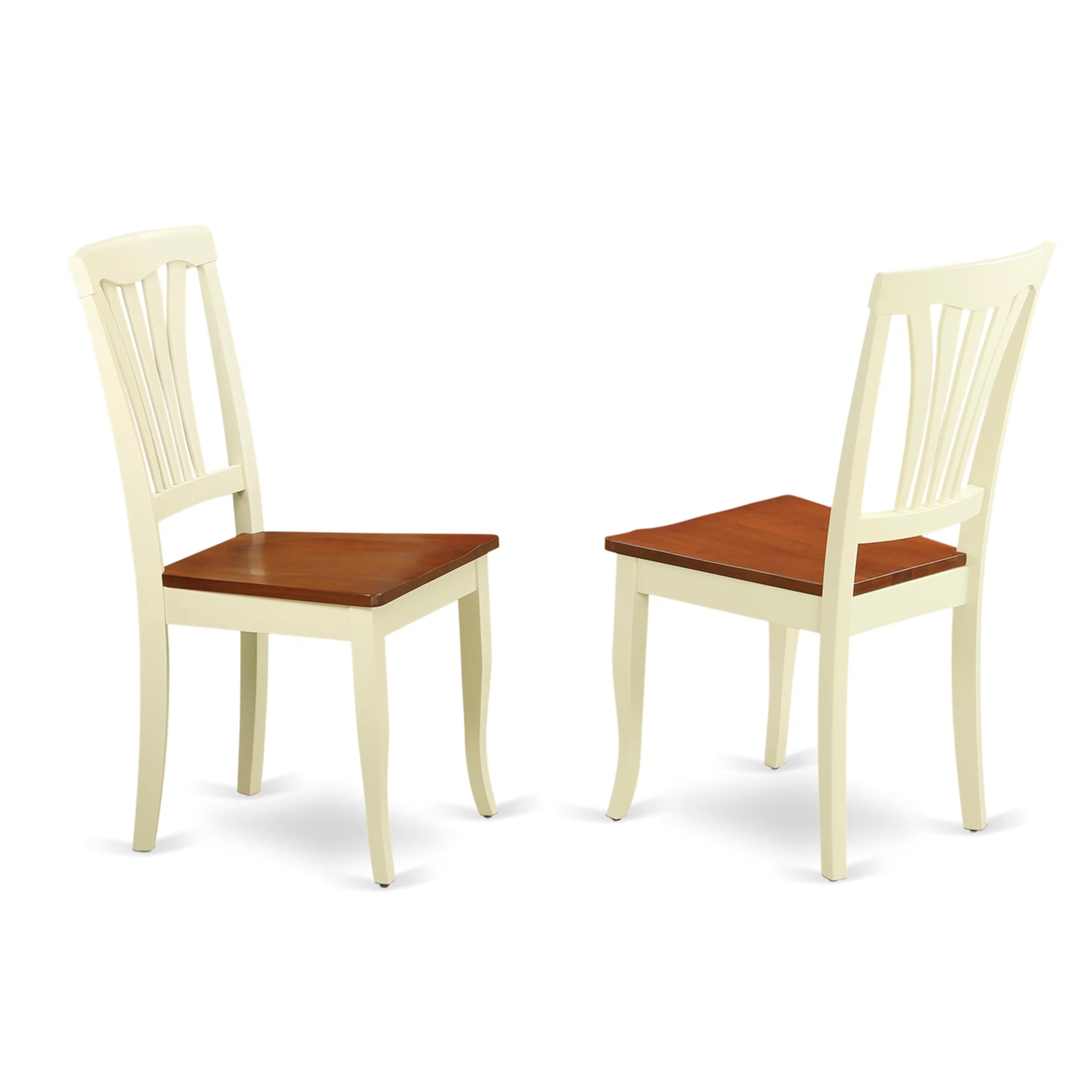 East West Furniture NIAV5-WHI-W 5-Piece Dinette Set for 4 - Rectangle Dining Table with Butterfly Leaf & 4 Kitchen Chairs, 36x66 Inch, Buttermilk & Cherry - Perfect for Small Kitchens, Breakfast Nooks & Cozy Dining Spaces