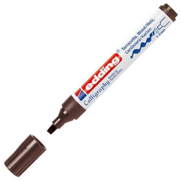 edding 1455 Flexible Nib Calligraphy Marker - Professional Brush Pen for Hand Lettering, Art Drawing & DIY Projects - Perfect for Calligraphy, Bullet Journaling, and Creative Crafts