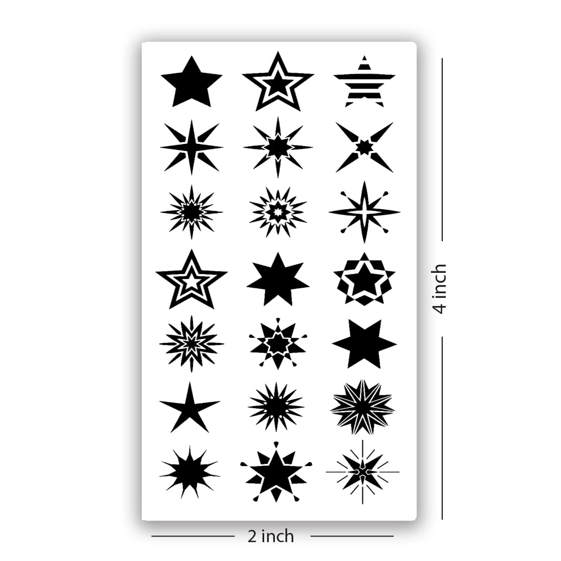Multi Black Star Temporary Tattoos for Kids - Waterproof, Safe & Easy to Apply - Perfect for Parties, Halloween & Costume Events