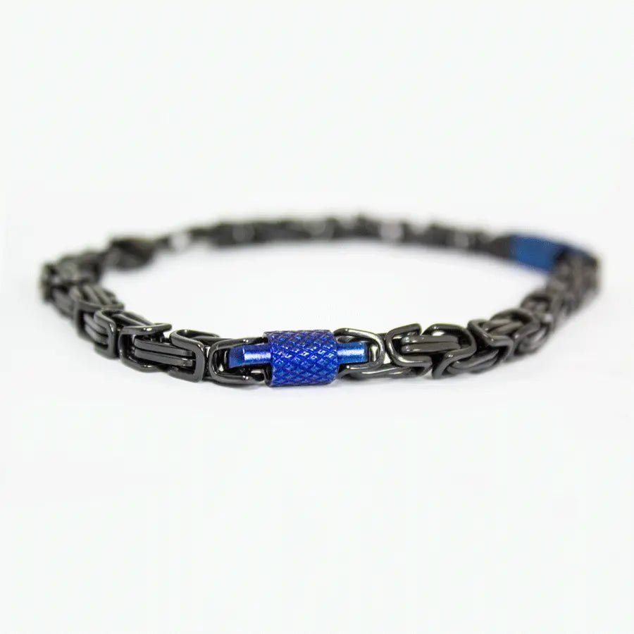 BOL Men's Chain Link Bracelet - Stainless Steel Adjustable Cuff Bracelet for Men - Perfect for Casual, Business & Formal Wear
