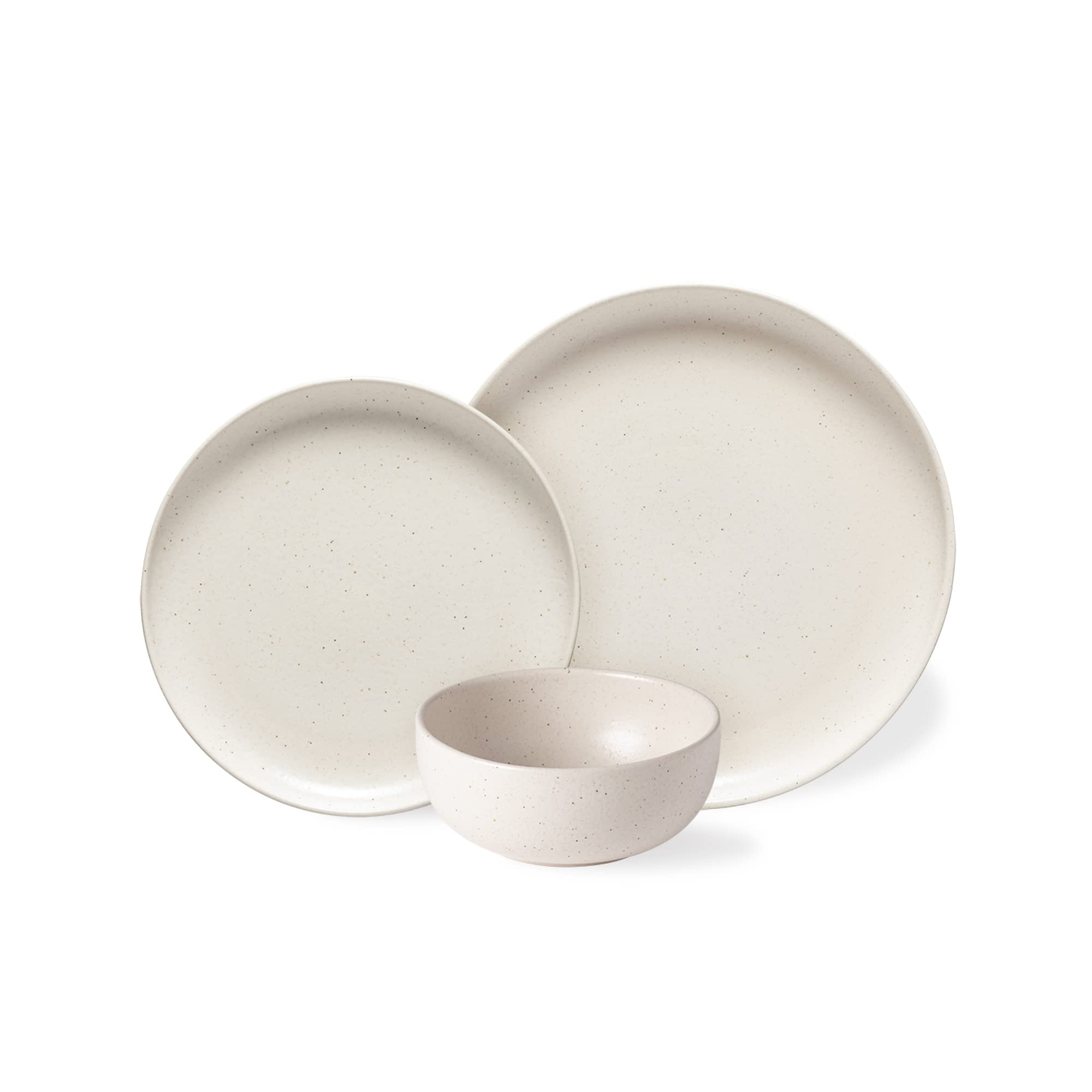 **Casafina Ceramic Stoneware 18-Piece Dinnerware Set for 6 - Includes Plates, Bowls & Mugs | Pacifica Collection in Vanilla | Microwave & Dishwasher Safe | Restaurant Quality Tableware | Perfect for Family Dinners, Entertaining & Everyday Use**