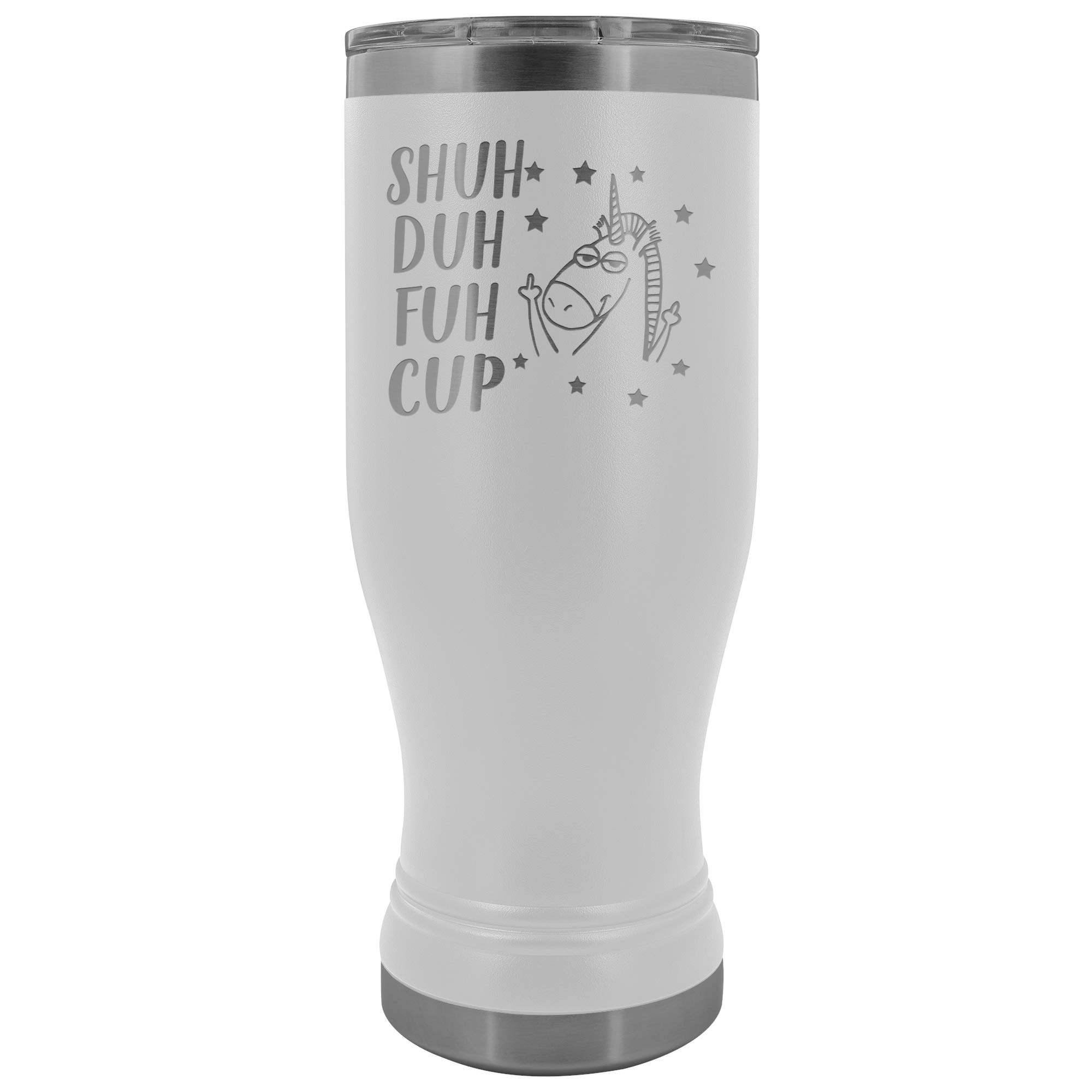 Shut The Fuh Cup Unicorn Boho 20oz Tumbler - Funny Cursing Insulated Travel Mug with Lid, Perfect Christmas Gift & Office Humor - Great for Coffee, Tea & Iced Drinks at Work, Home or Parties (White)