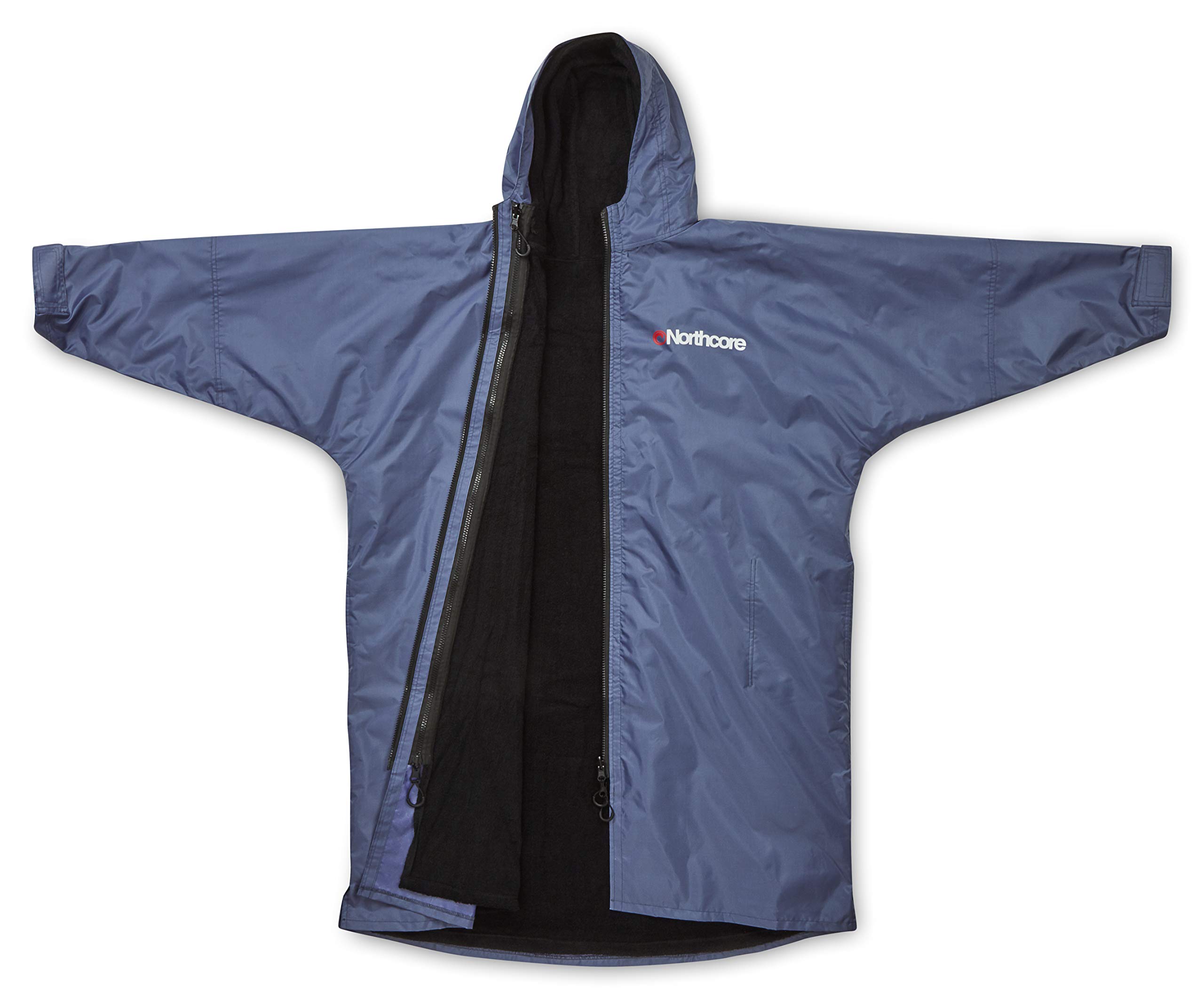 Northcore Beach Basha Pro 4 Season Changing Robe - Blue Thermal Insulated Hooded Poncho with Breathable Warm Layers | Perfect for Surfing, Camping & Outdoor Activities