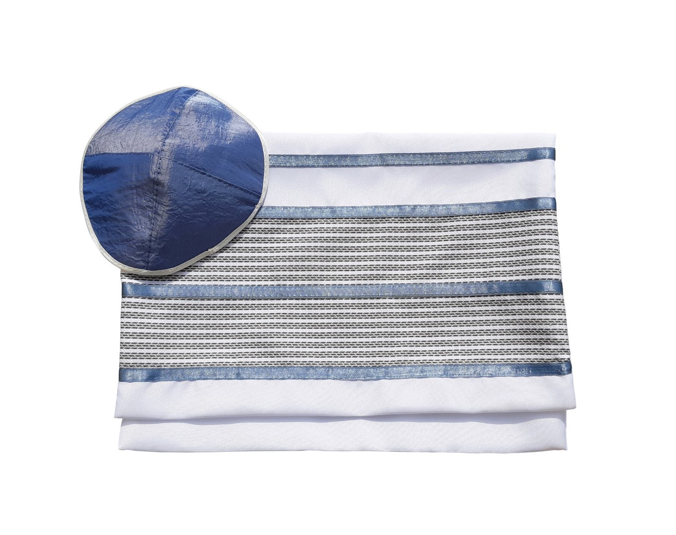 Smoked Blue with Light Blue Stripes Tallit - Premium Bar Mitzvah Prayer Shawl Set with Tzitzit | Perfect for Jewish Ceremonies & Religious Celebrations