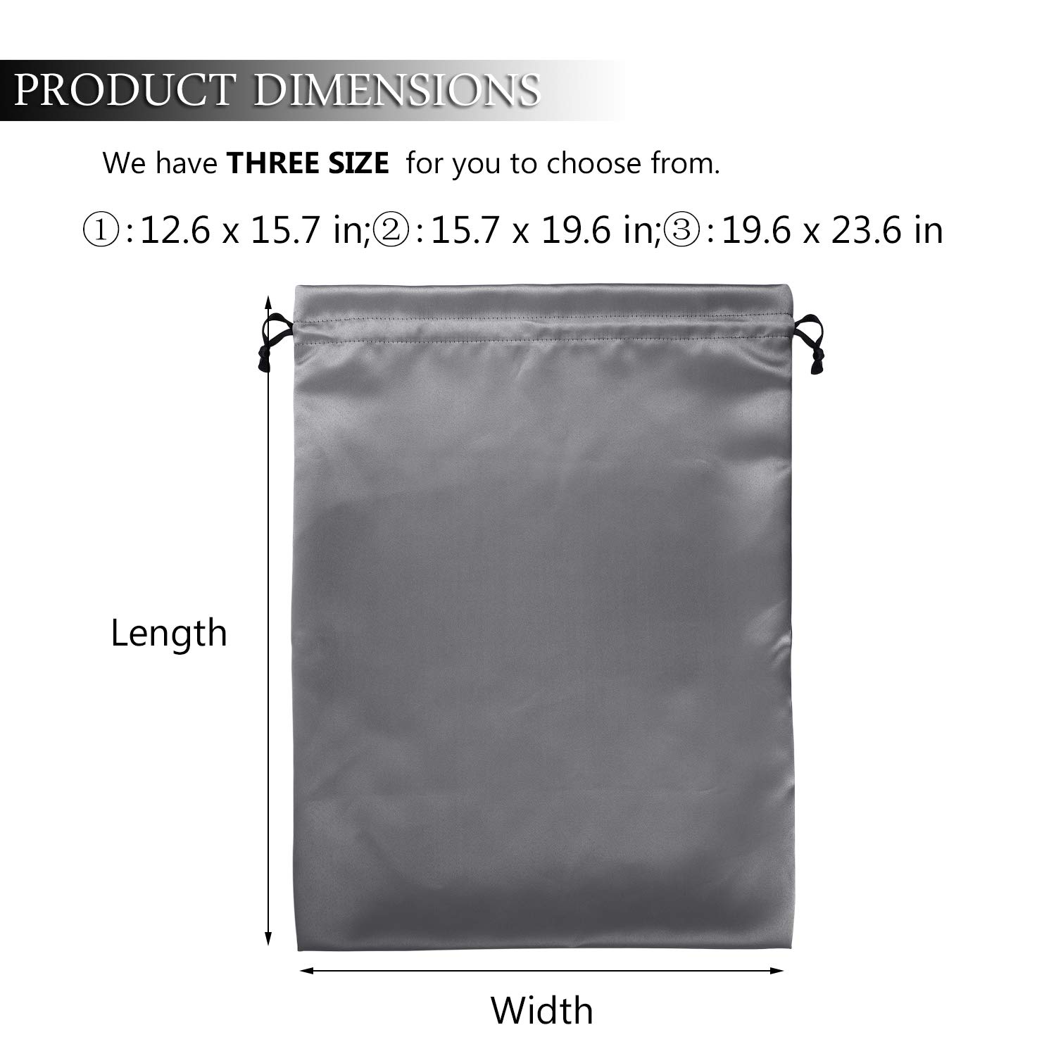 Premium Dust Cover Storage Bags - Thick Silk Cloth Drawstring Pouches for Luxury Handbags, Totes, Purses, Shoes & Boots (Silver) | Protective Storage Solution for Designer Accessories & Seasonal Items