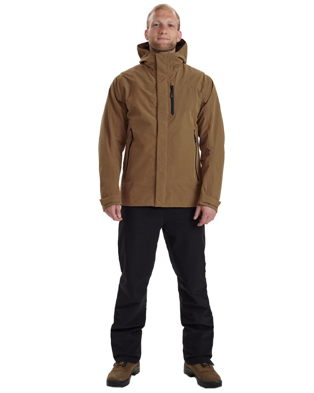 Deerhunter Sarek Waterproof Shell Jacket with Hood - Lightweight Hiking & Outdoor Adventure Windbreaker for Men & Women