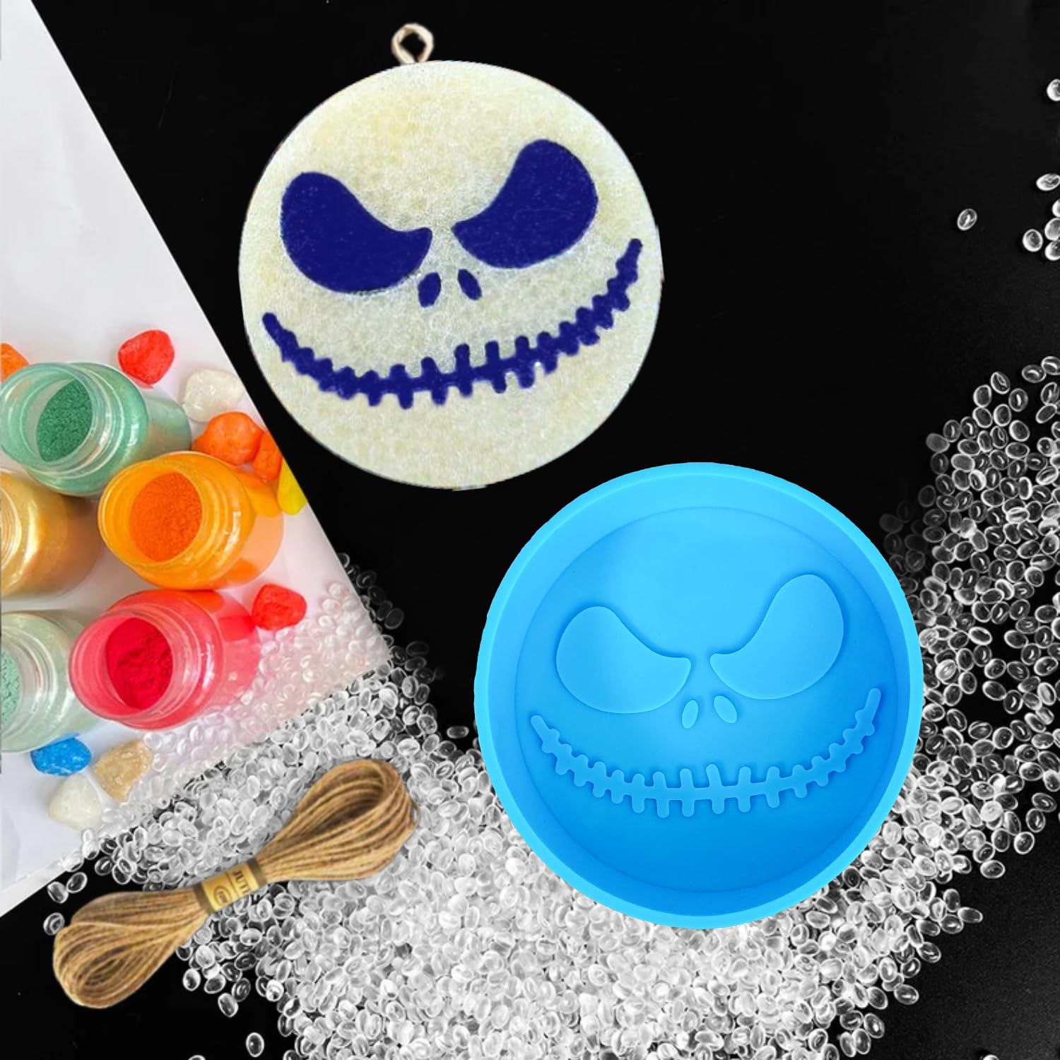 Halloween Nightmare Car Freshie Silicone Mold - DIY Car Air Freshener Supplies Kit for Clay, Candle & Soap Making - Perfect for Car & Home Decoration (Spooky Halloween Decor & Gift Idea)