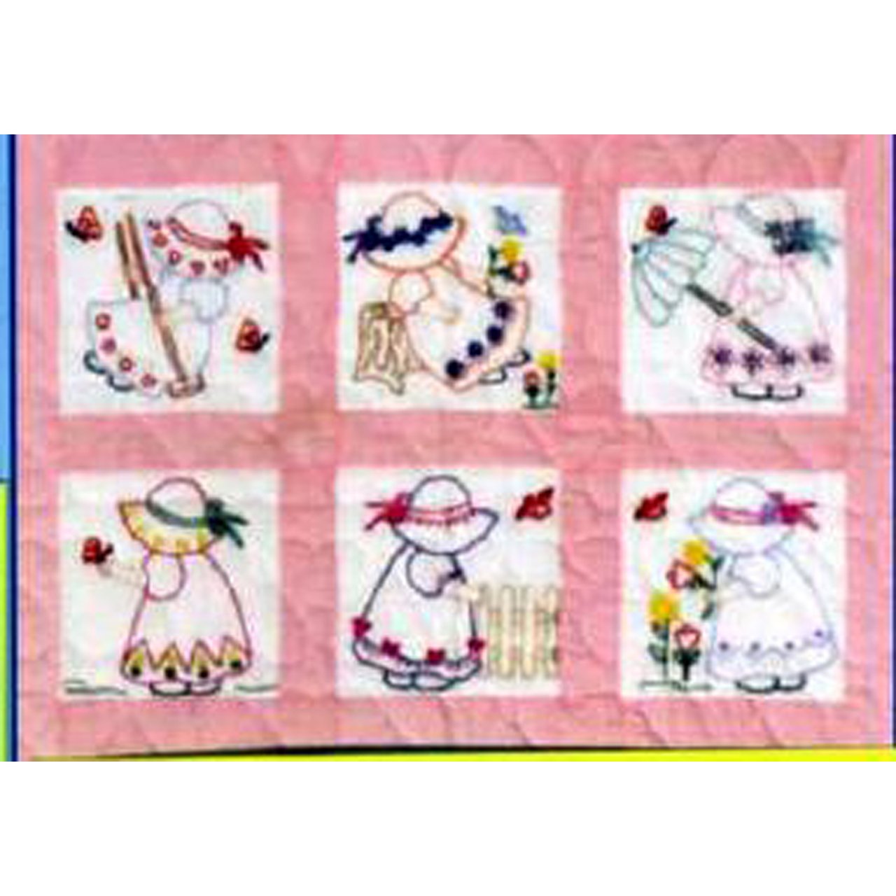 Jack Dempsey Needle Art Girls 9-Inch Nursery Quilt Blocks - Handmade Patchwork for Baby Room Decor & Nursery Bedding