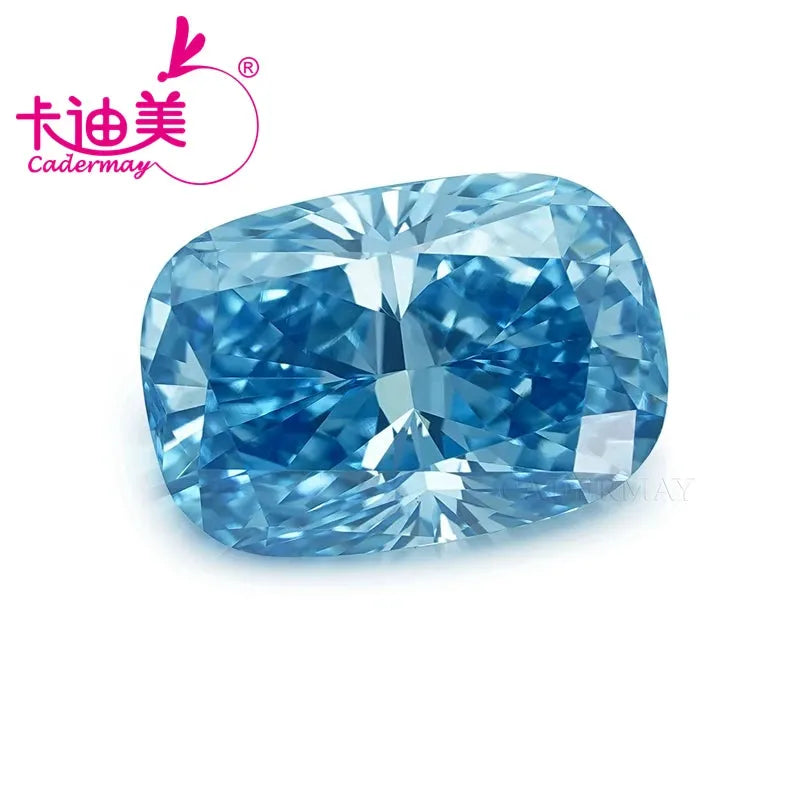 Premium VS1 Clarity CVD Lab Grown Diamond Loose Stone - Long Cushion Shape, Blue Color with Certificate | Perfect for Wedding Fine Jewelry Making & Engagement Ring Designs
