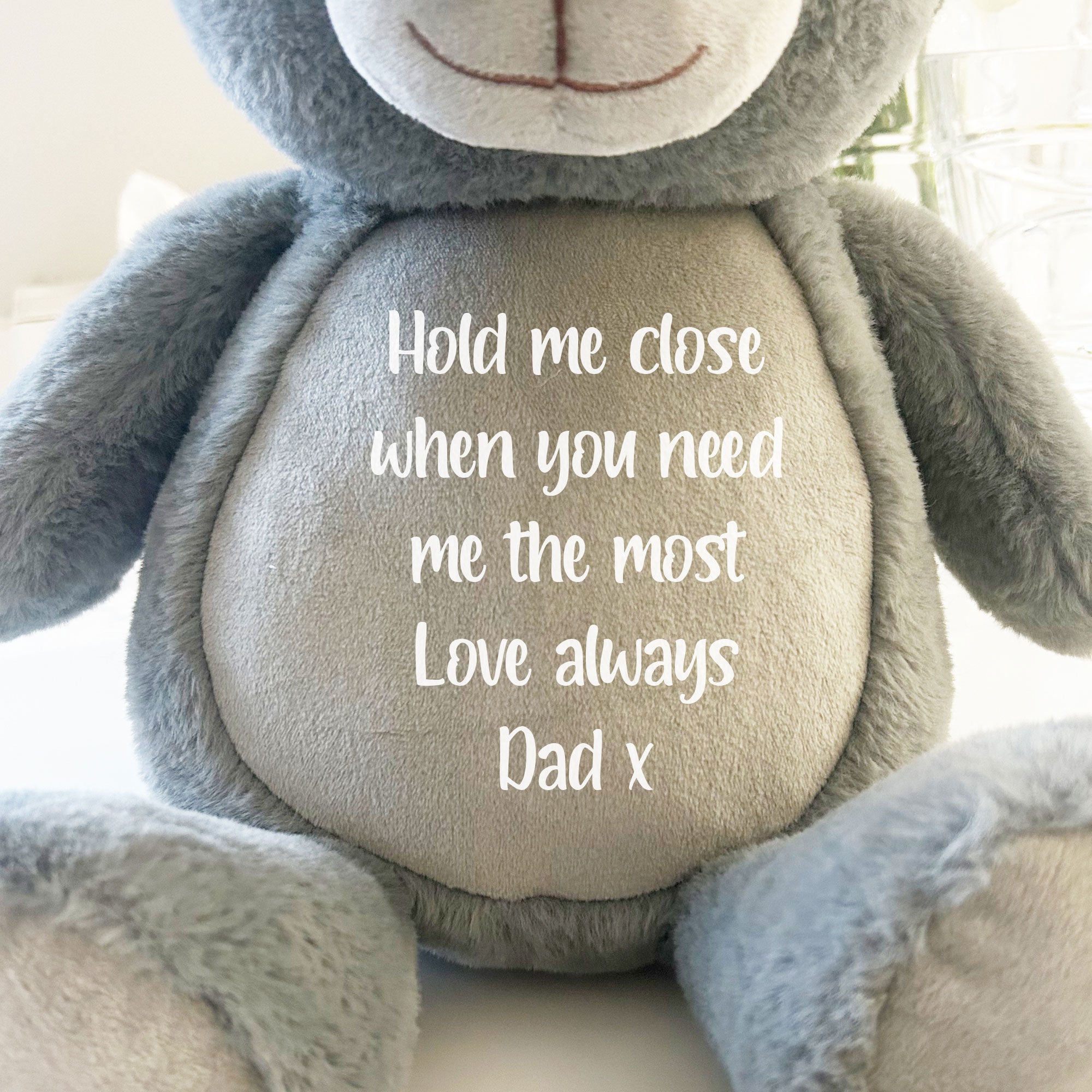 Personalized Record Your Voice Teddy Bear - Grey Plush Stuffed Animal for Kids, Birthday Gifts, Valentine's Day Presents & Emotional Support Companion